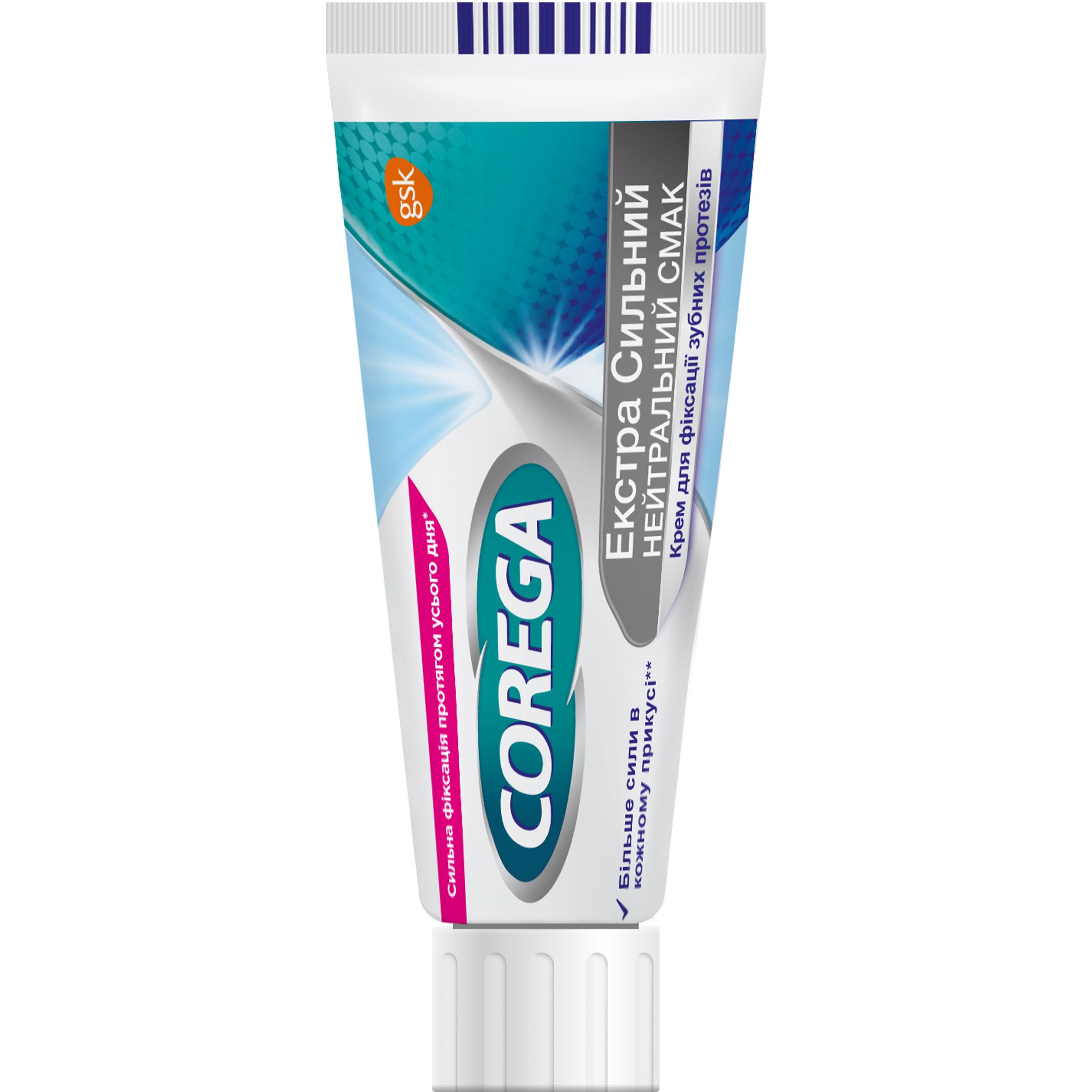 Крем для фиксации зубных протезов Corega Экстра сильный без вкуса 40 мл - фото 1