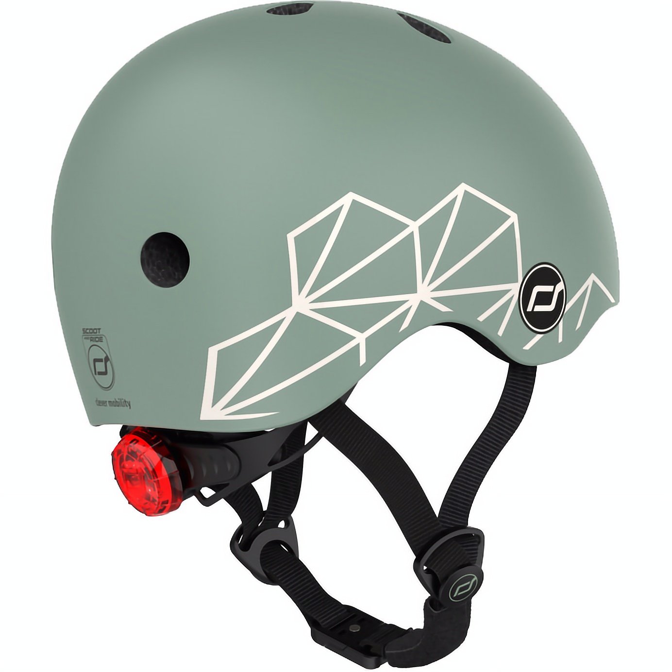 Шлем защитный Scoot and Ride, с фонариком, 45-51 см (XXS/XS), зеленый - фото 1