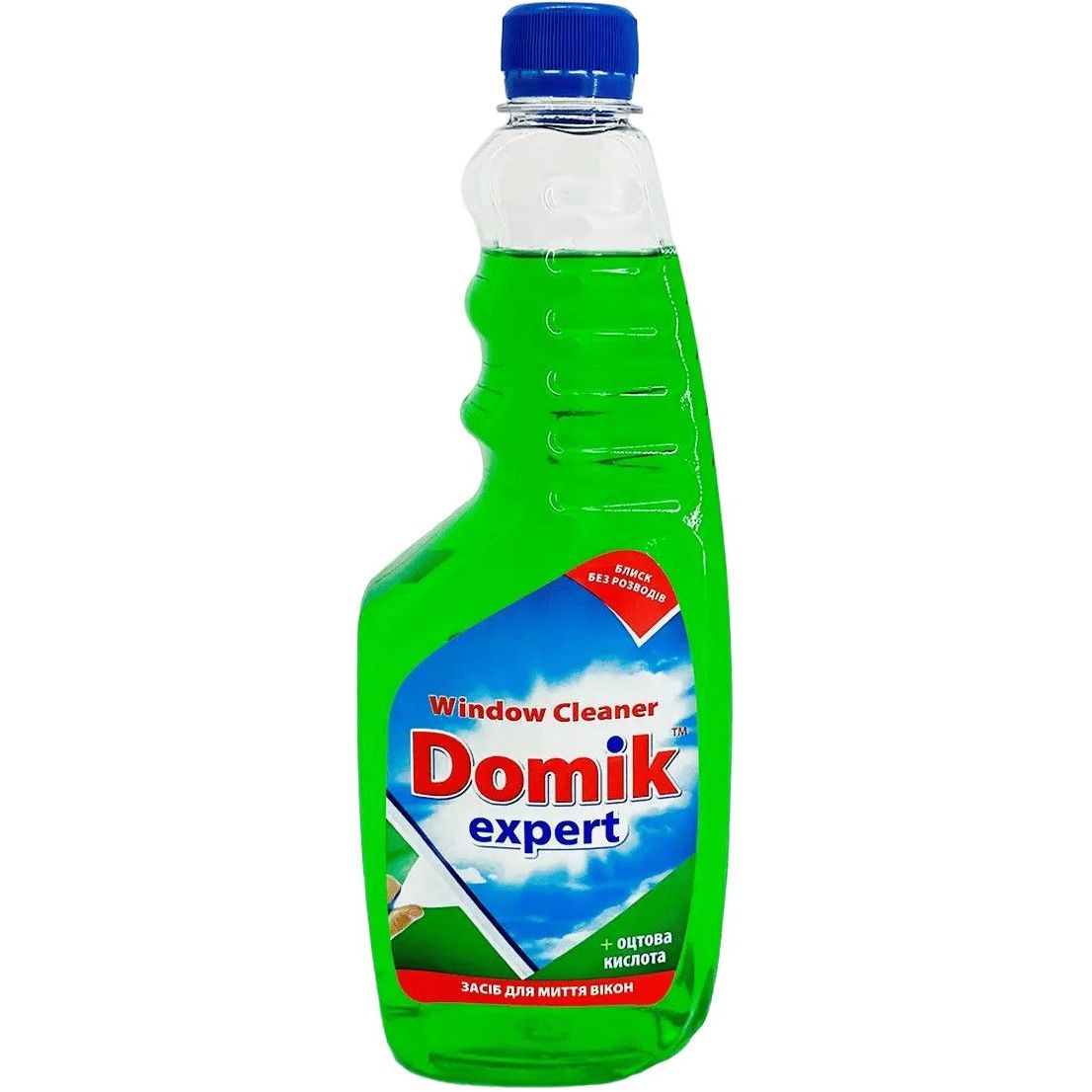 Засіб для миття вікон Domik expert з оцтовою кислотою, запаска, 750 мл - фото 1
