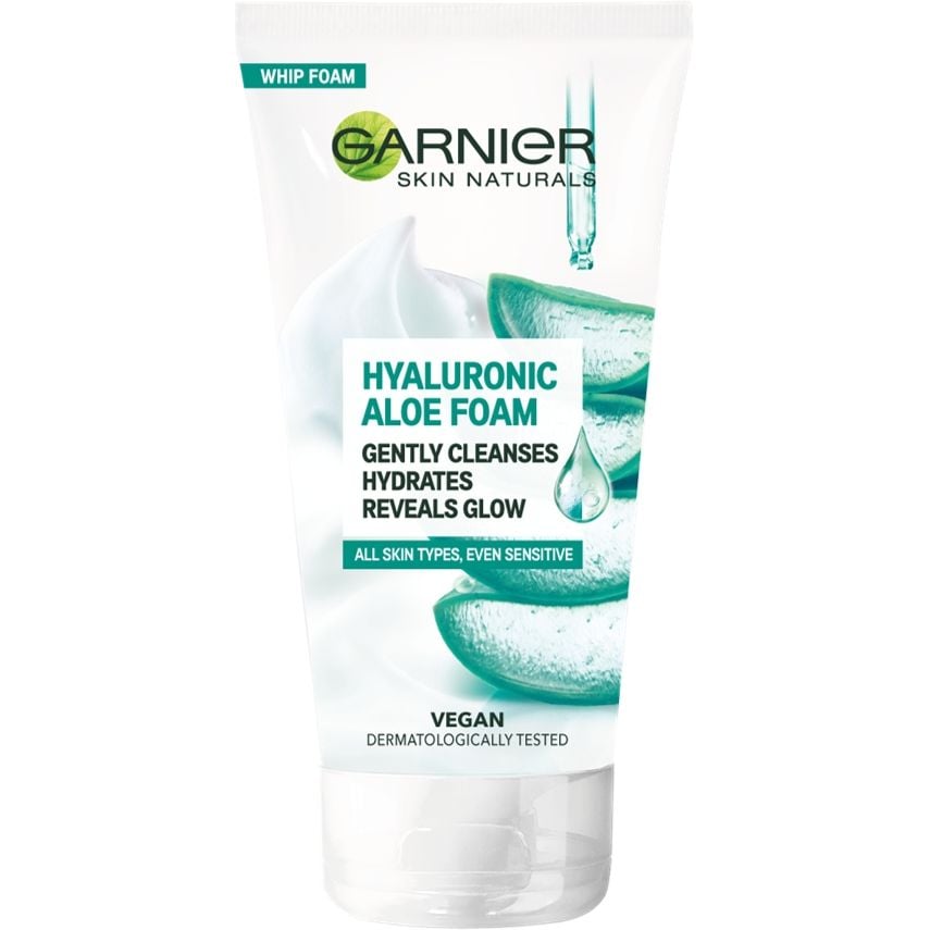 Очищающая гиалуроновая алоэ-пенка для умывания Garnier Skin Naturals для нормальной и чувствительной кожи, 150 мл (C6526600) - фото 1