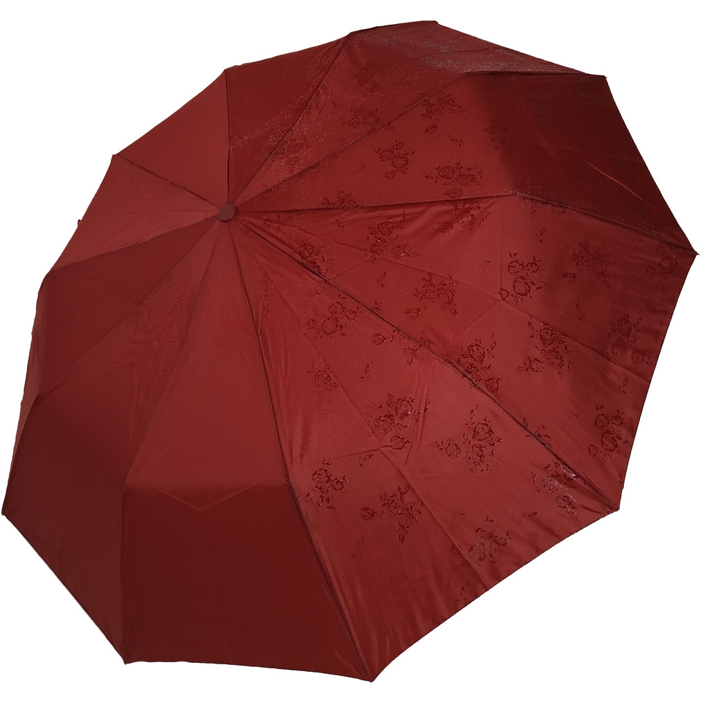 Жіноча складана парасолька напівавтомат Bellissimo 99 см бордова - фото 1