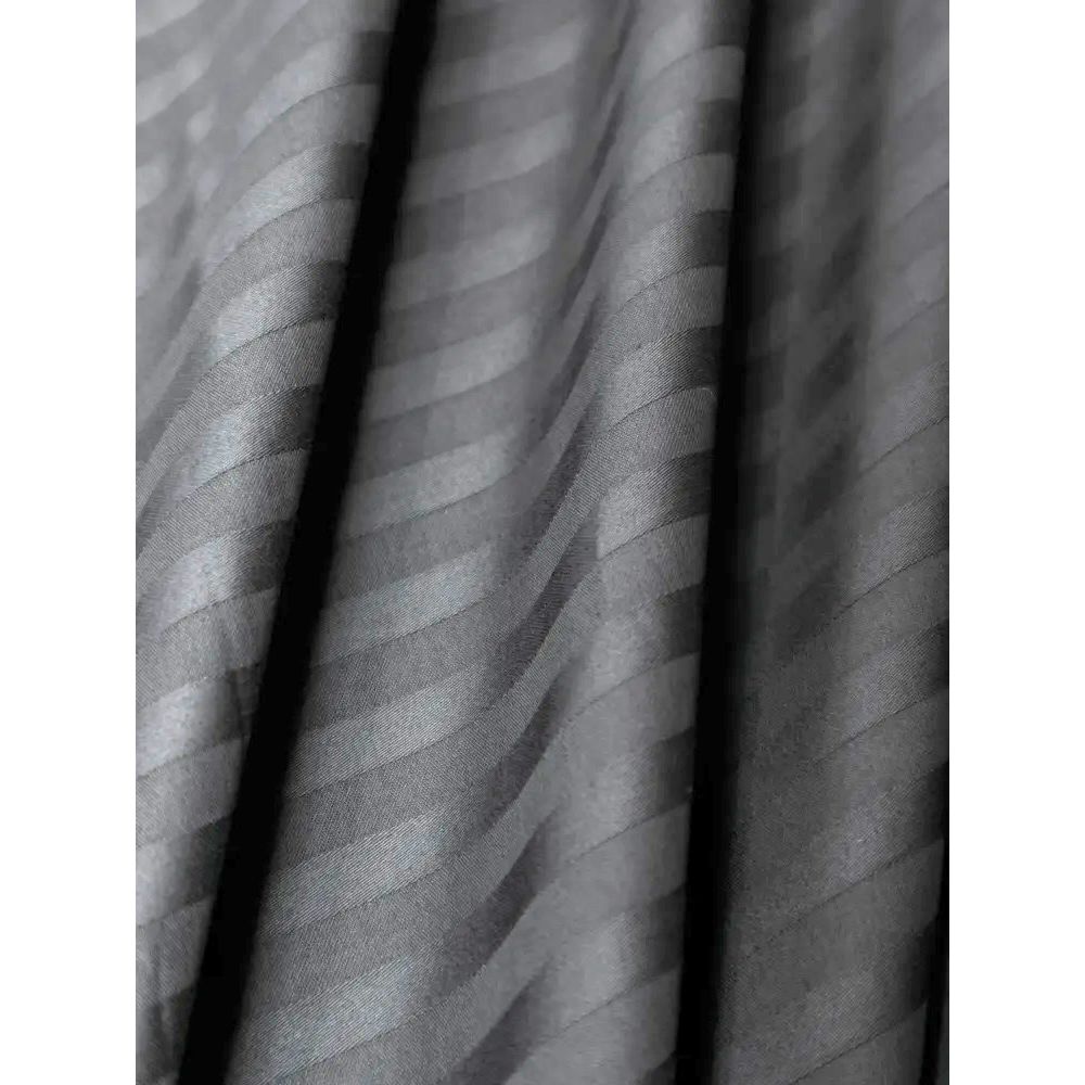 Простирадло на резинці LightHouse Sateen Stripe Antracit 200х90 см чорне (603708) - фото 2