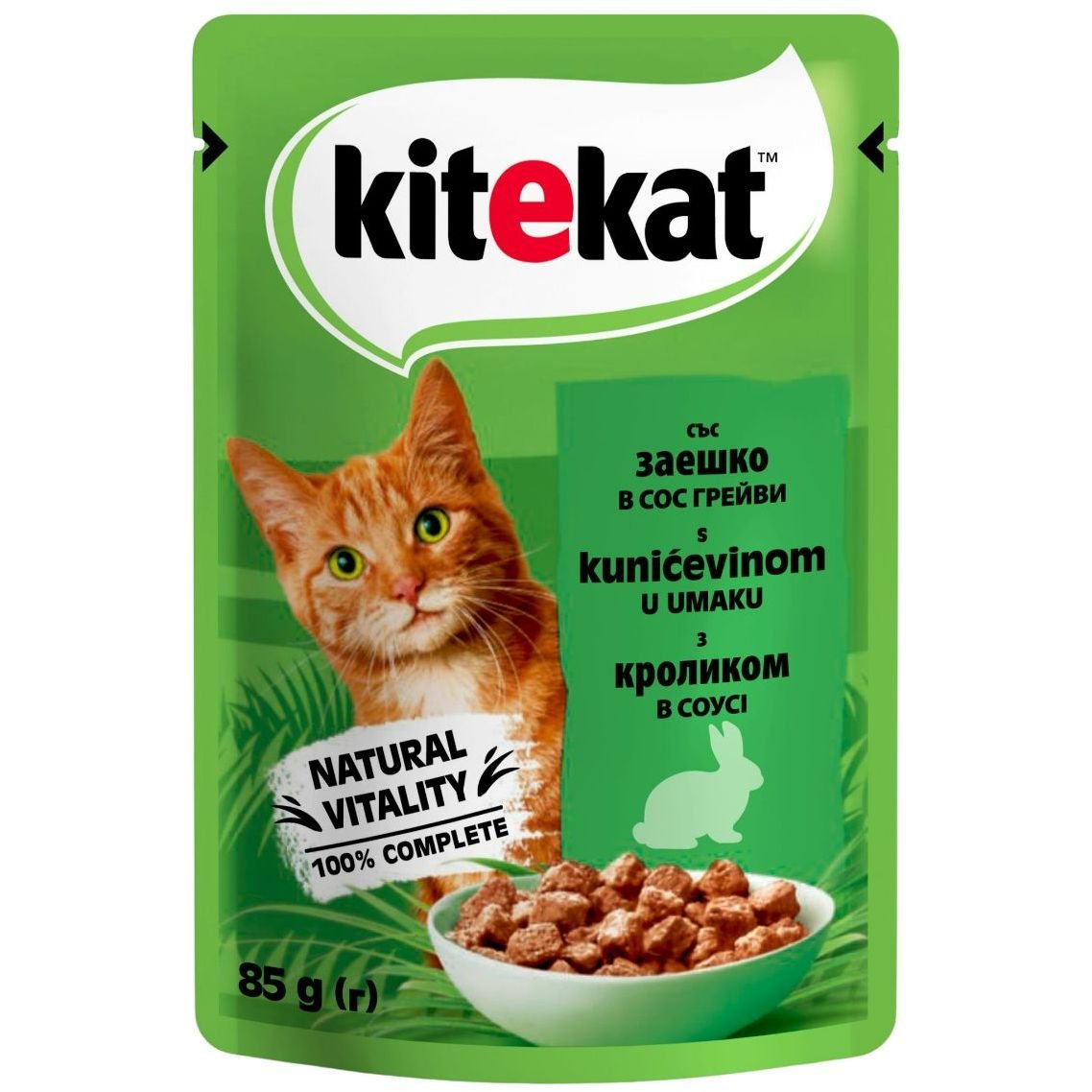 Влажный корм для котов Kitekat, с кроликом в соусе, 85 г - фото 1