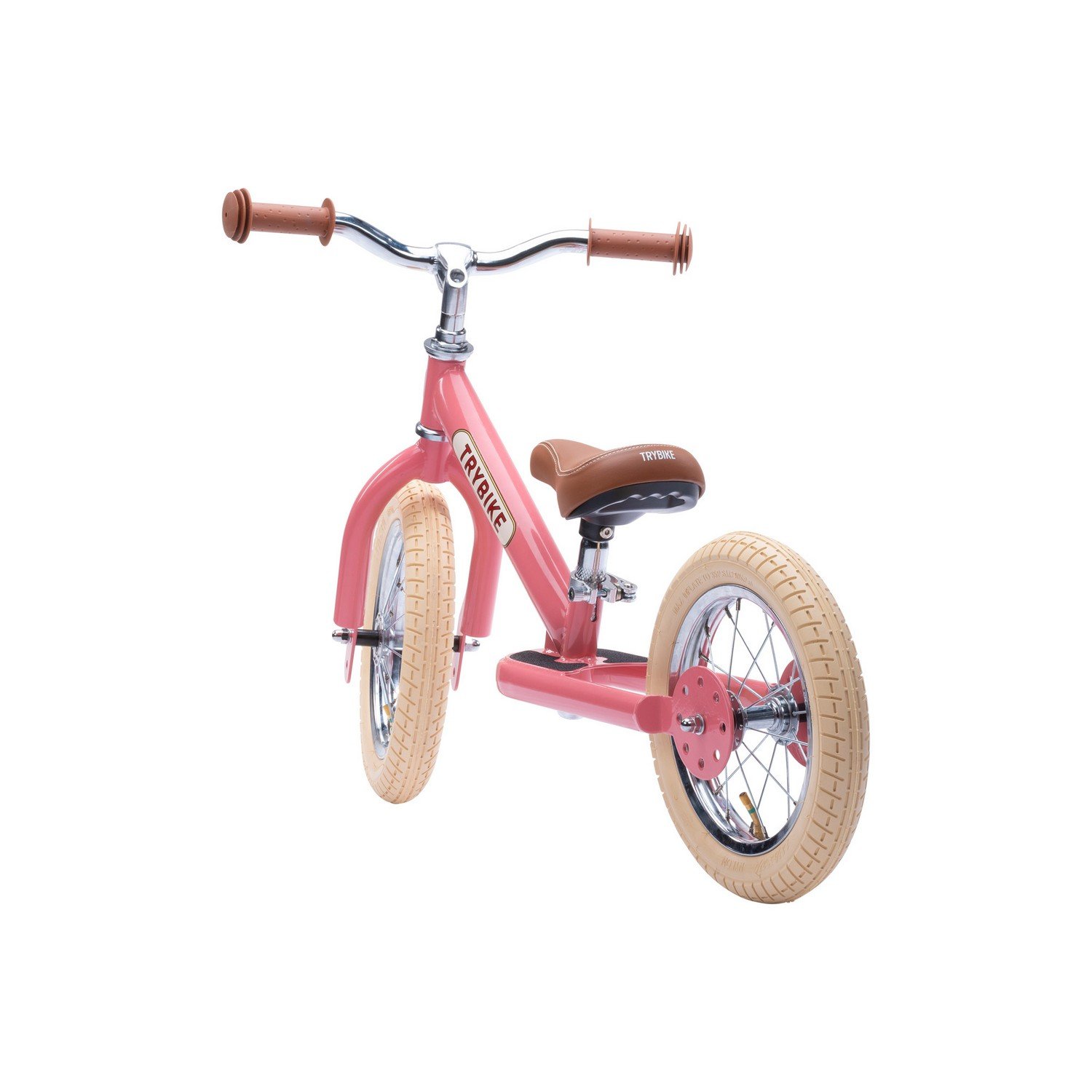 Двухколесный балансирующий велосипед Trybike steel 2 в 1, розовый (TBS-2-PNK-VIN) - фото 4