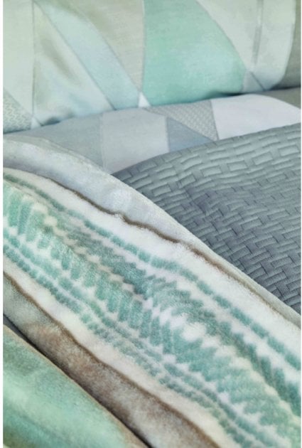 Набор постельное белье с покрывалом и пледом Karaca Home Lauro gri, евро, серый, 8 предметов (svt-2000022265362) - фото 2