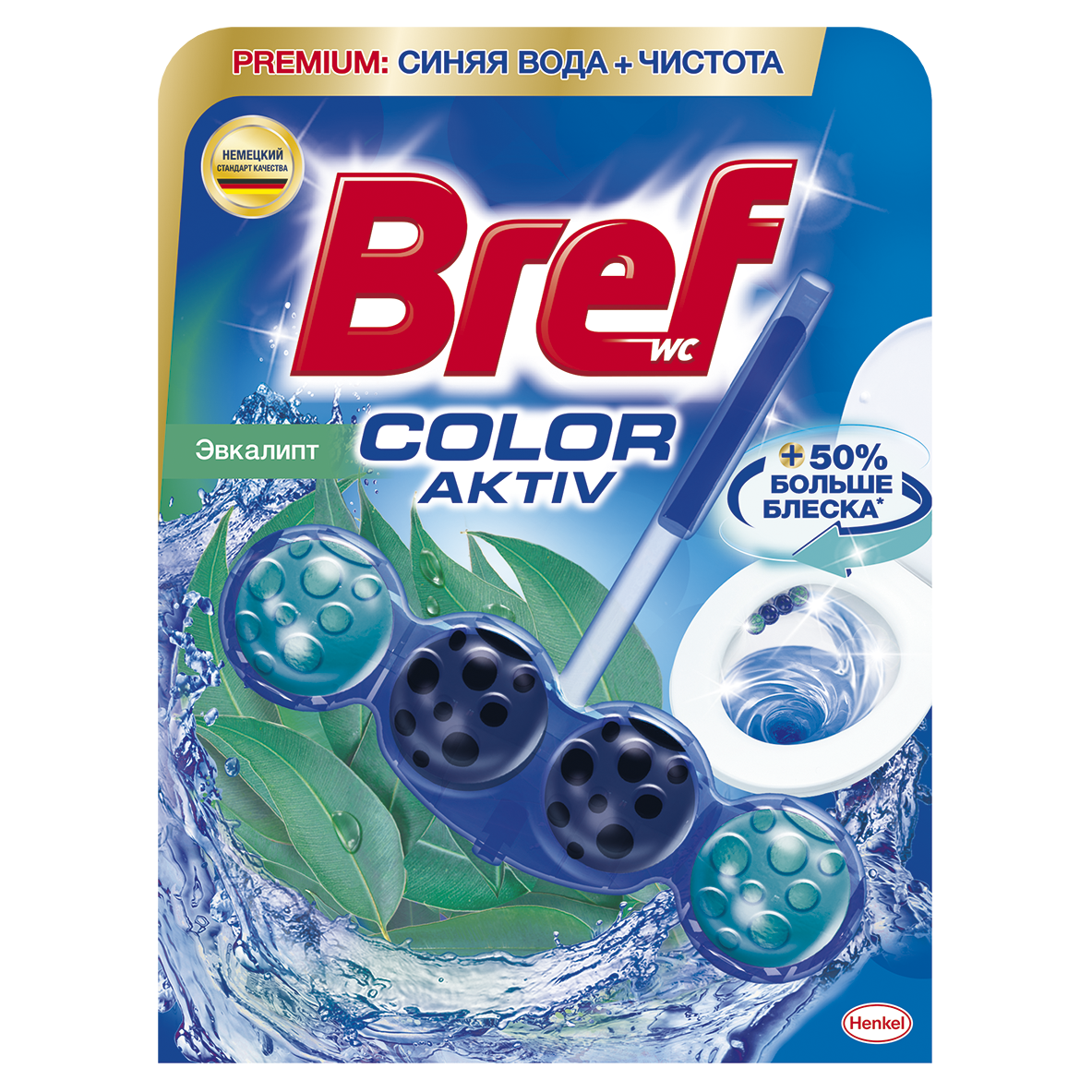 Туалетний блок для унітазу Bref Color aktiv Евкаліпт, 50 г (785457) - фото 1