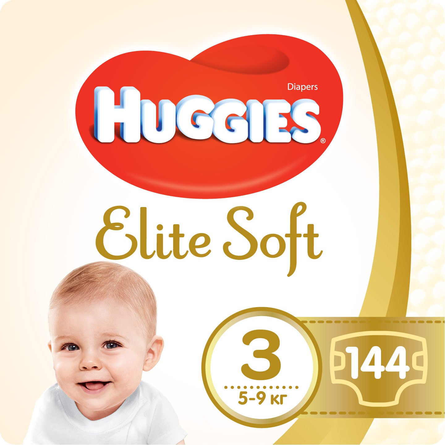 Уценка. Подгузники Huggies Elite Soft 3 (5-9 кг), 144 шт. - фото 1