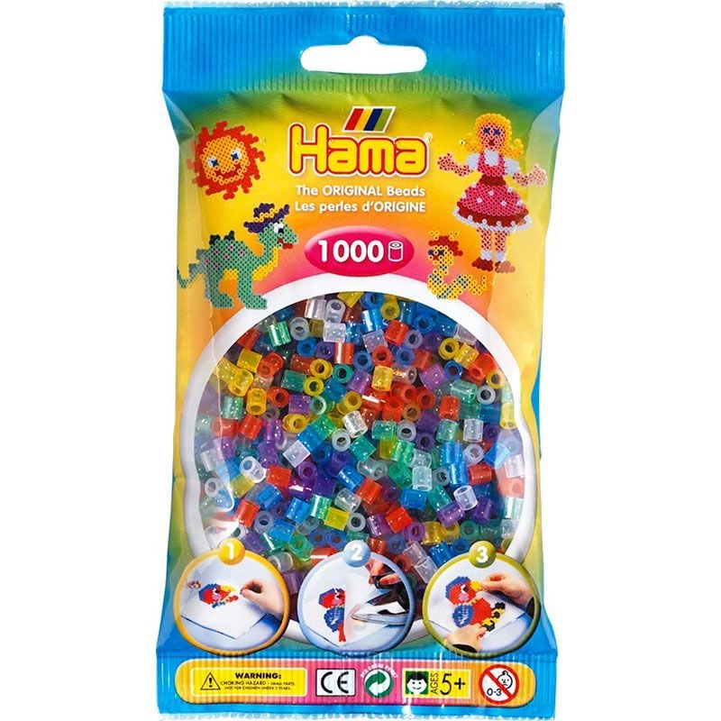 Термомозаика Hama Midi Набор цветных полупрозрачных бусин, 1000 элементов (207-54) - фото 1