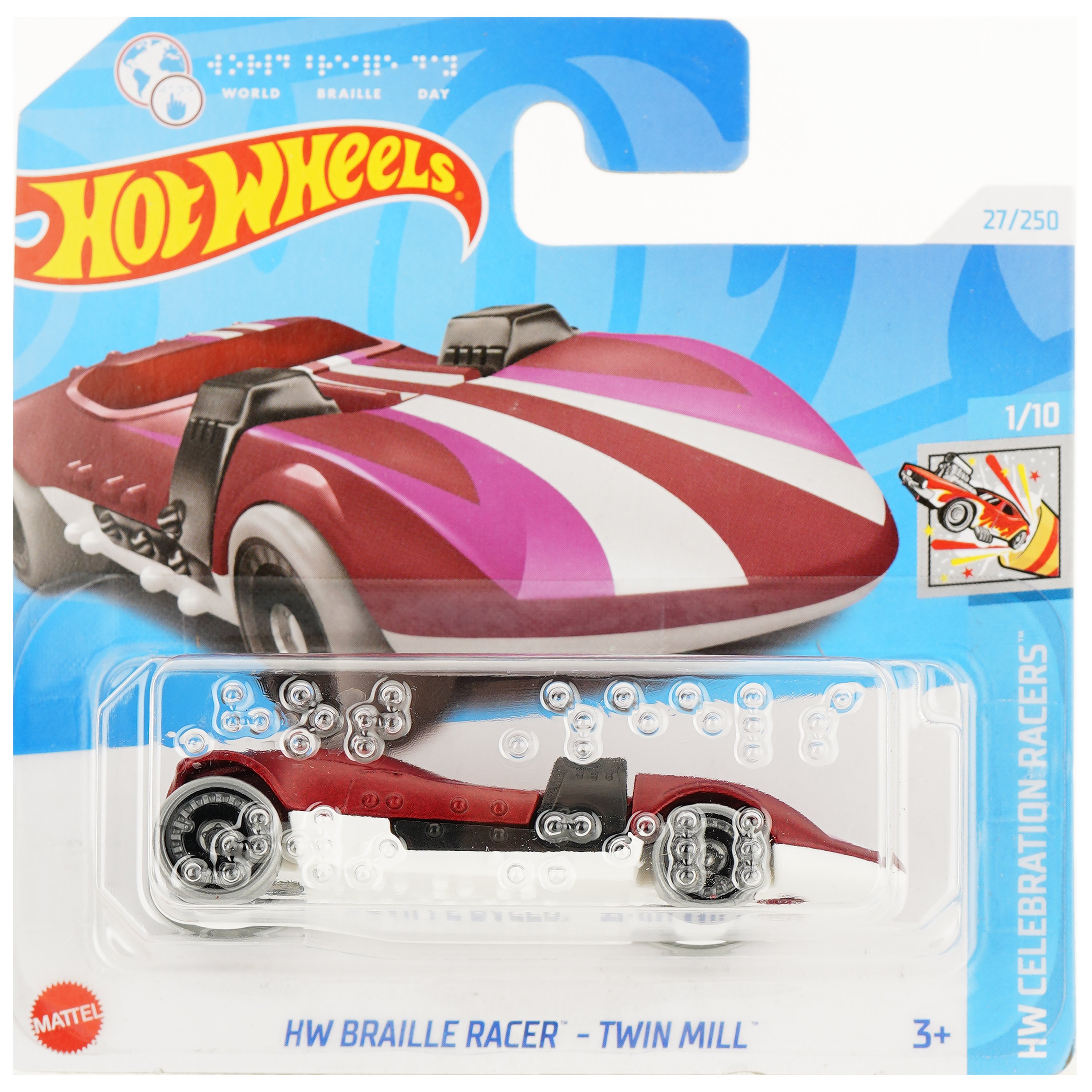 Базовая машинка Hot Wheels HW Celebration Racers HW Braille Racer - Twin Mill (5785) - фото 1