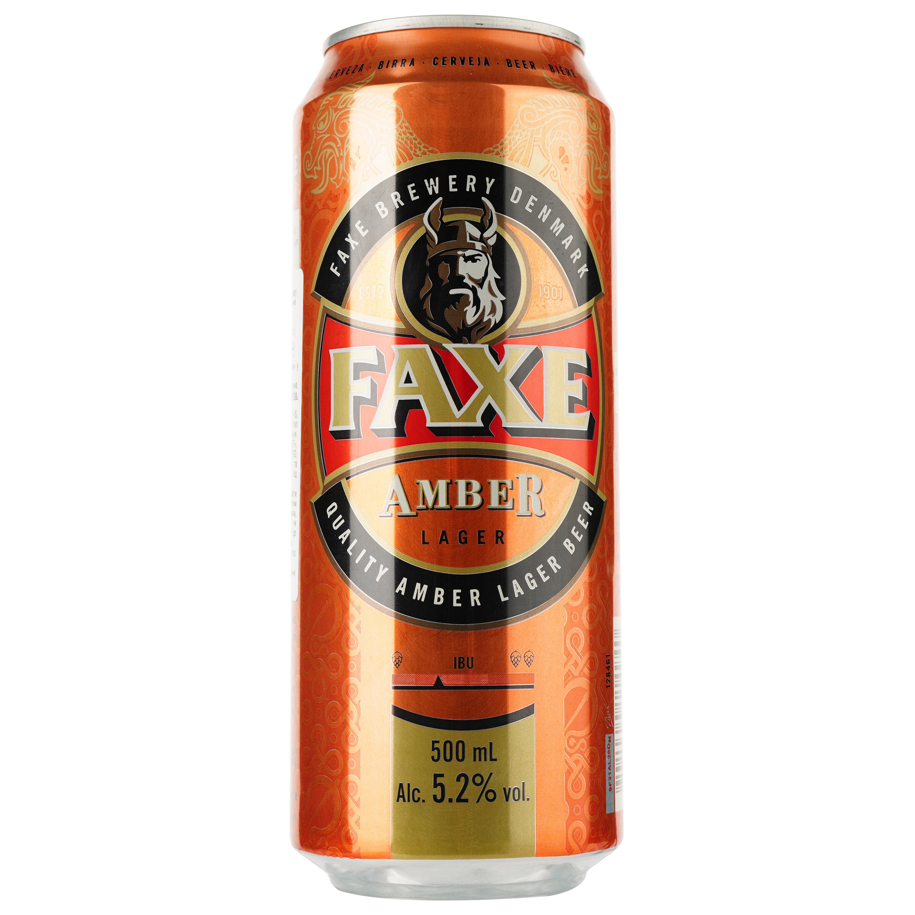 Пиво Faxe Amber, янтарное, 5,2%, ж/б, 0,5 л (863086) - фото 1