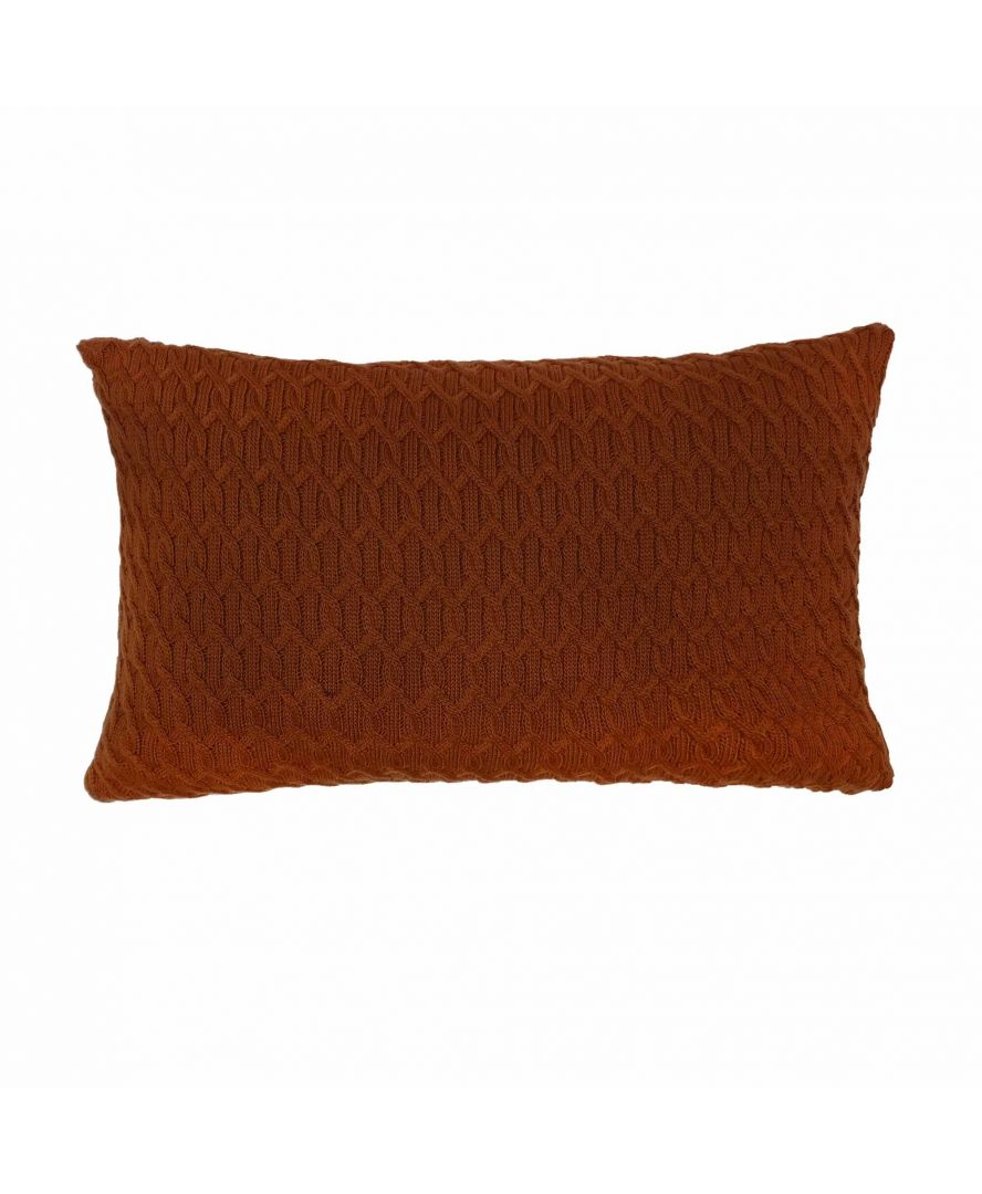 Подушка в`язана Прованс Ланцюги, 45х30 см, коричневий (25056) - фото 1