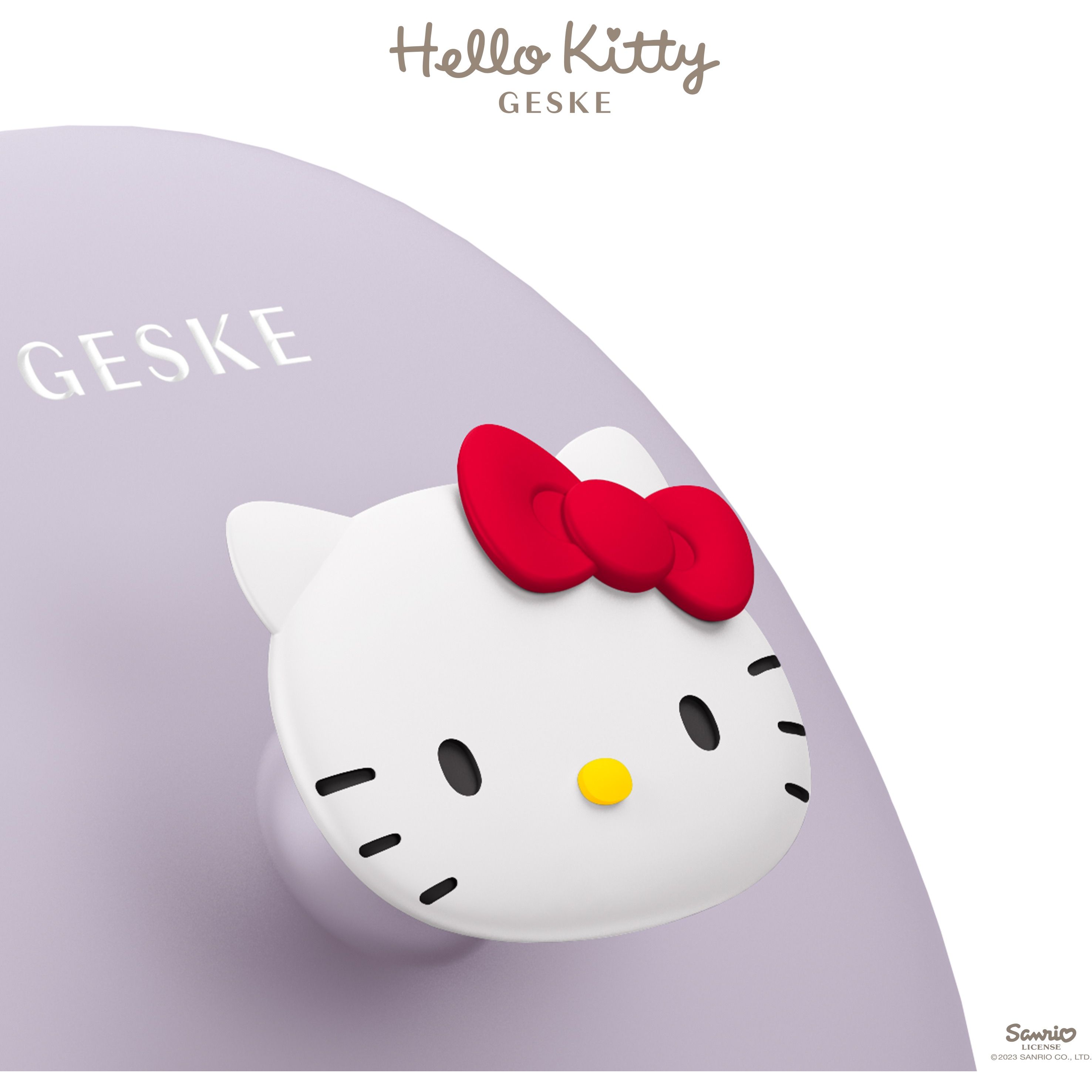 Щетка для лица GESKE Facial Brush 3 в 1 by Hello Kitty с держателем фиолетовая - фото 4