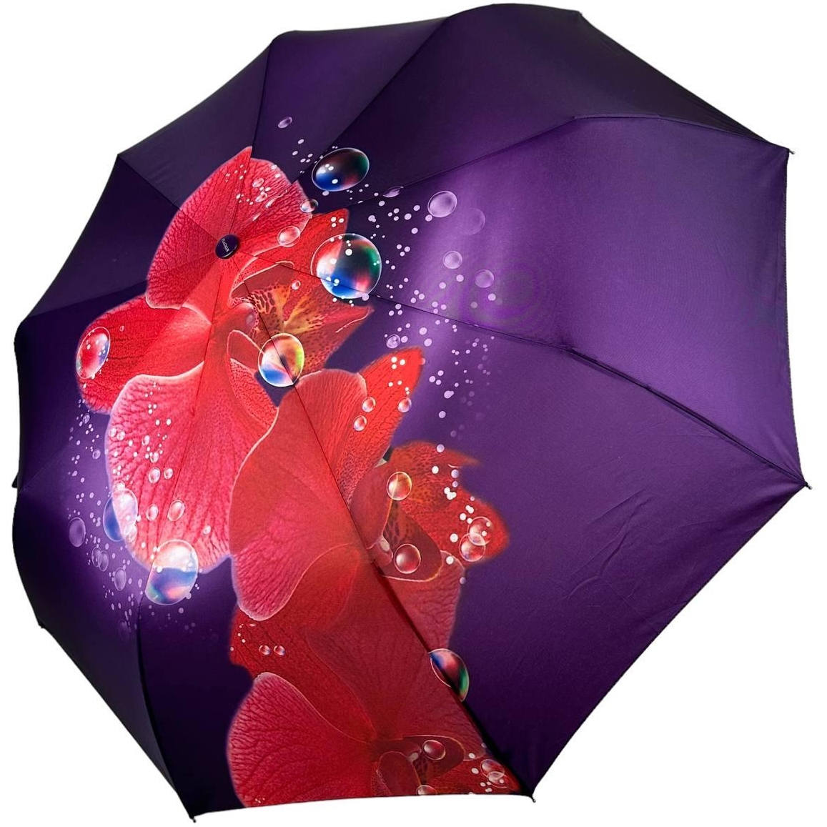 Женский складной зонтик полный автомат The Best 102 см фиолетовый - фото 1