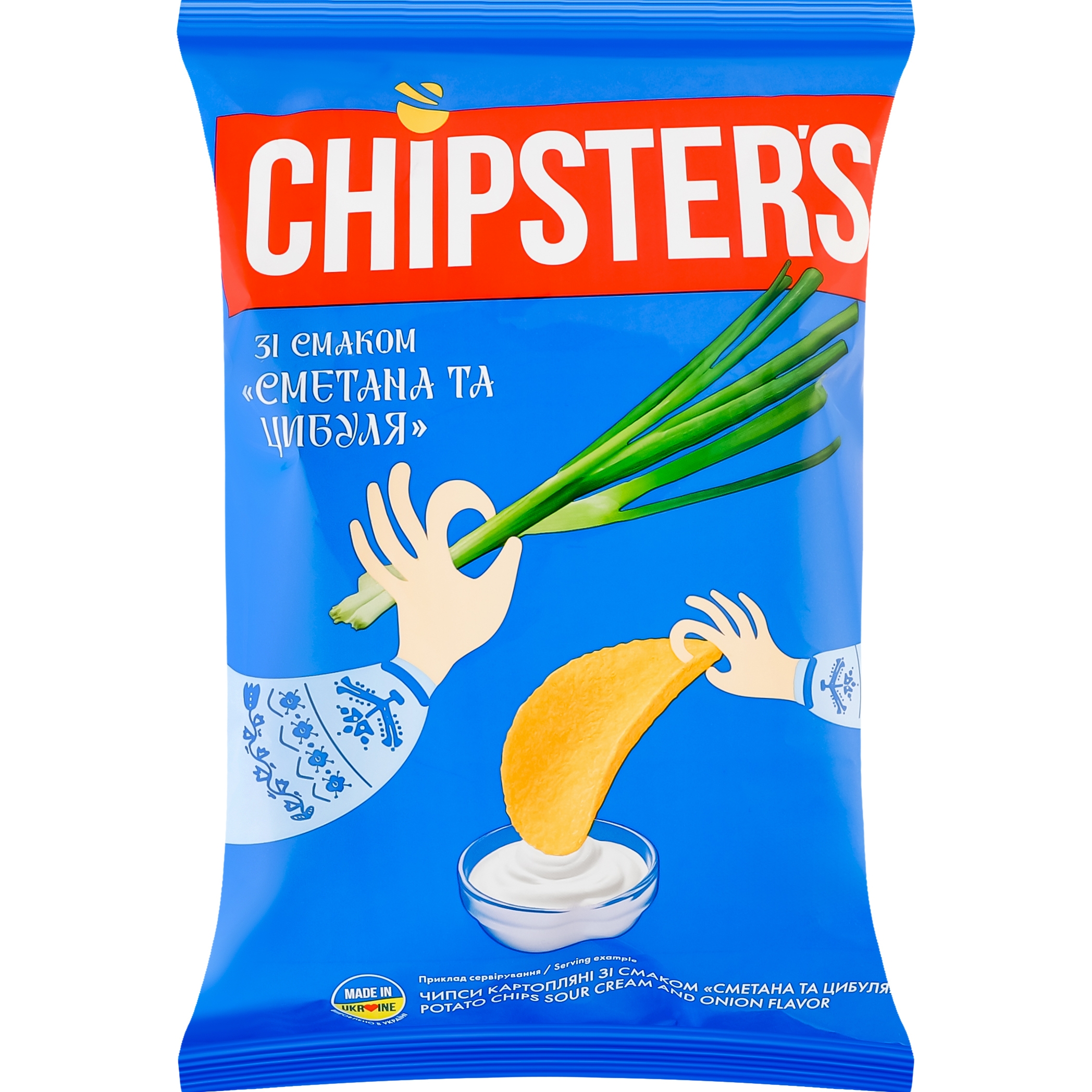 Чіпси картопляні Chipster's Сметана та цибуля 70 г - фото 1
