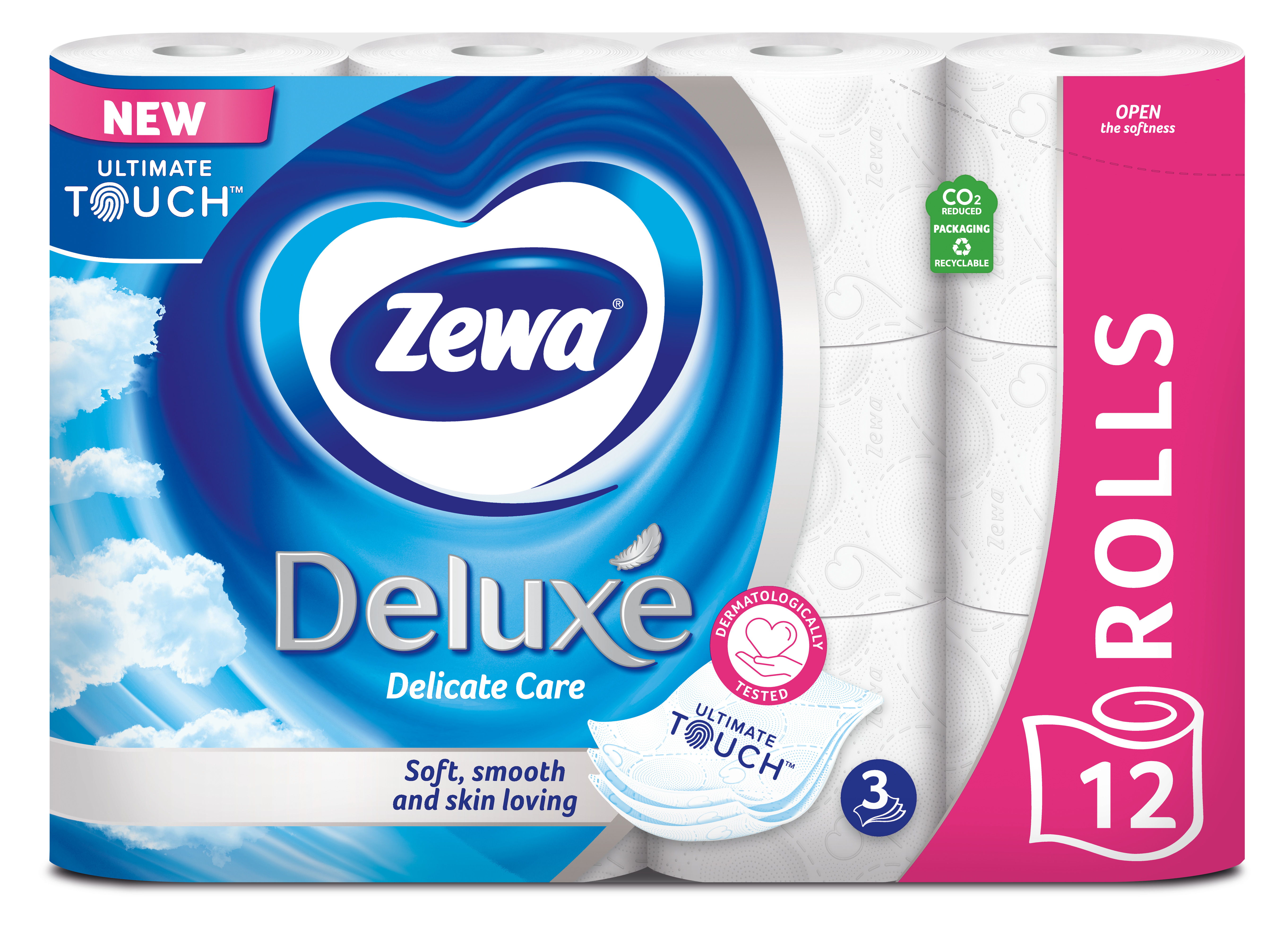 Туалетний папір Zewa Deluxe білий тришаровий 12 рулонів - фото 1