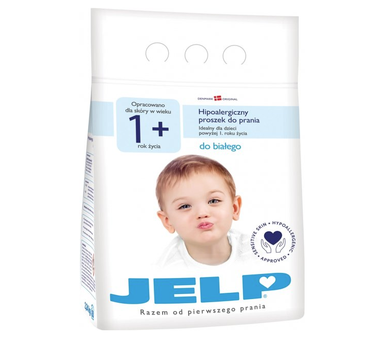 Гіпоалергенний пральний порошок Jelp 1+, для білих тканин, 2,24 кг - фото 1