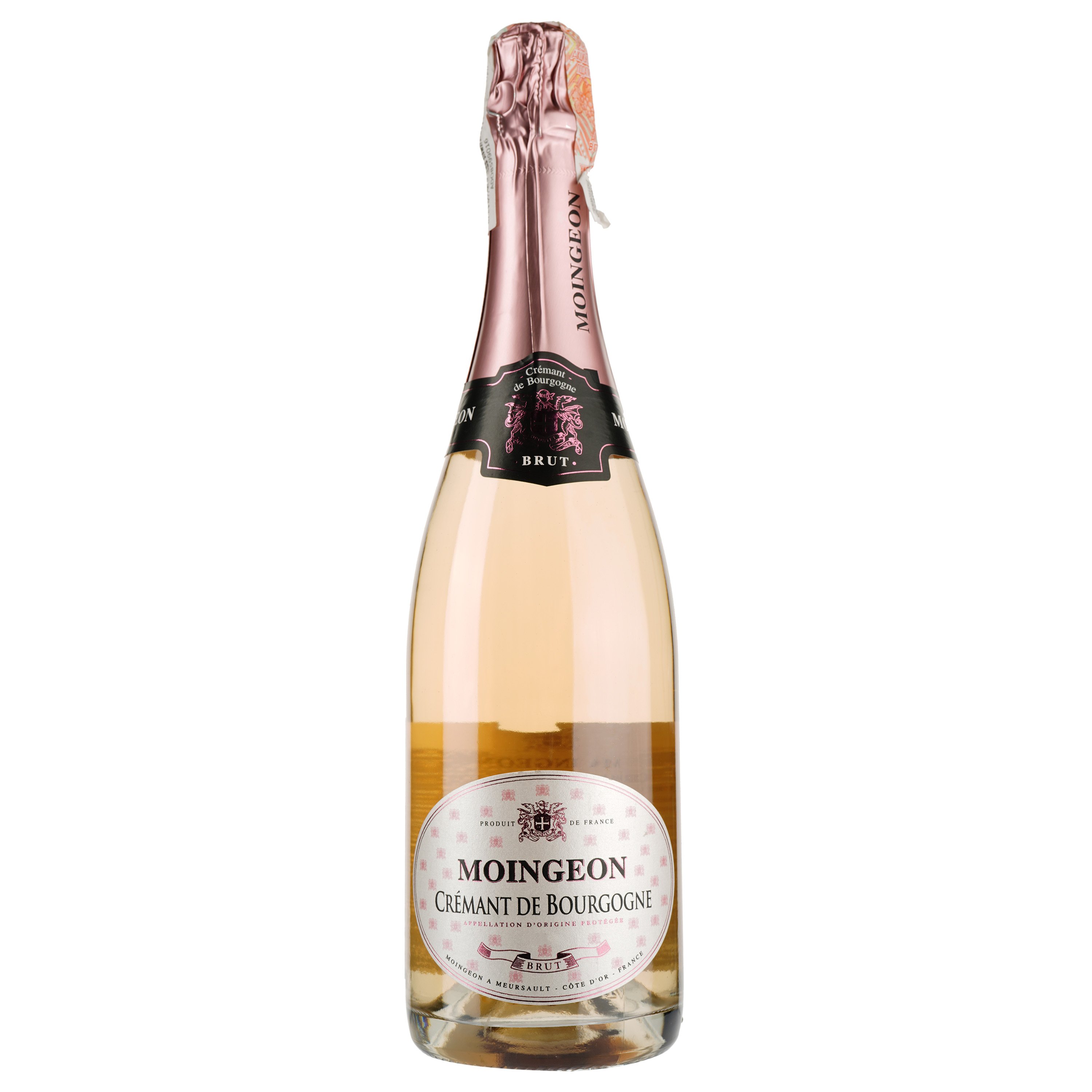 Игристое вино Les Grands Chais Cremant de Bourgogne Moingeon, розовое, брют, 12%, 0,75 л - фото 1