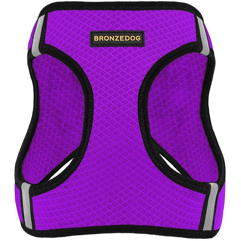 Шлейка для собак Bronzedog Mesh Vest, размер S, 34х42 см, фиолетовая - фото 2