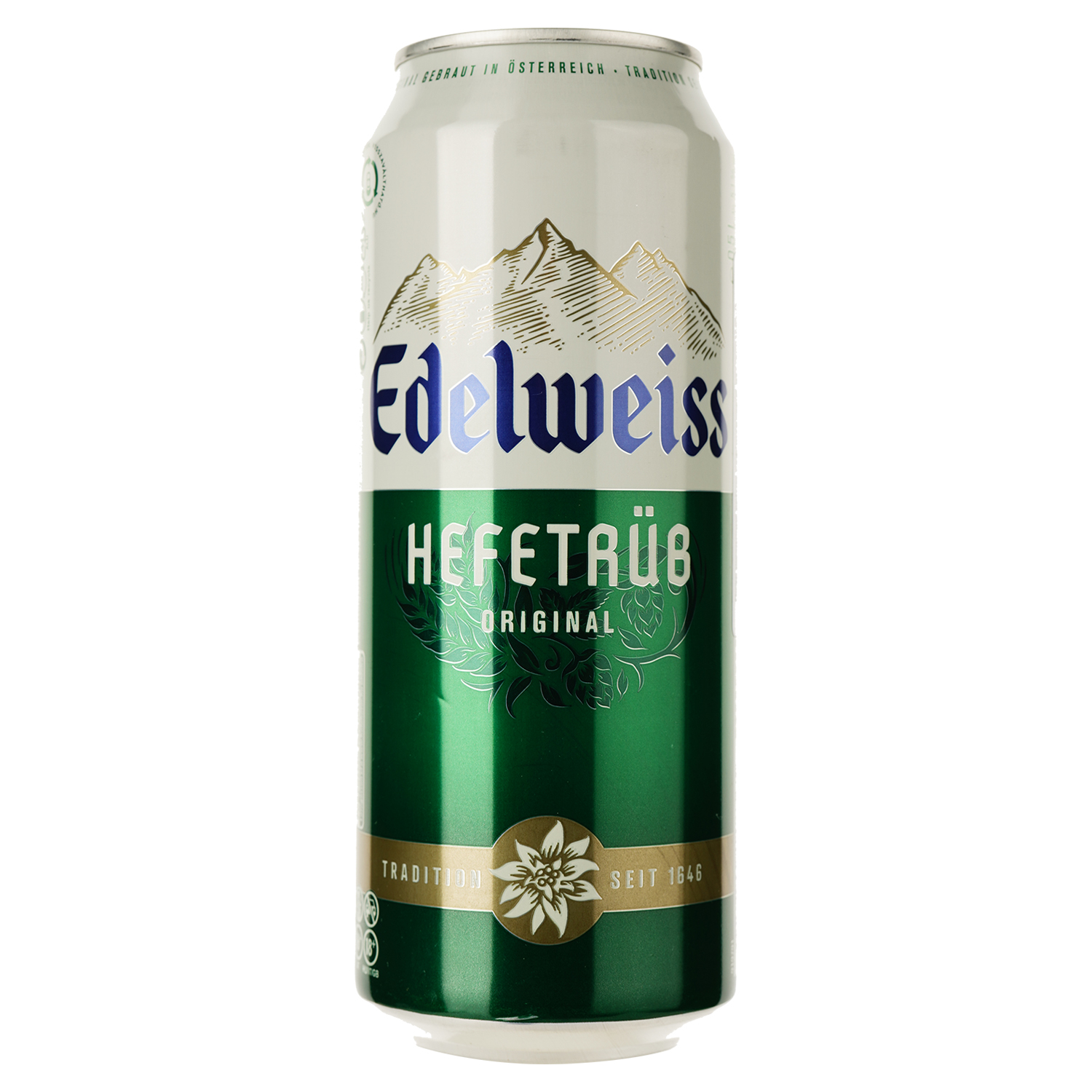 Пиво Edelweiss Weissbier Hefetrub, светлое, 5.3%, 0.5 л, ж/б - фото 1