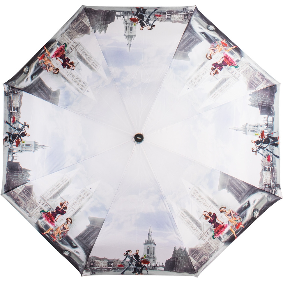 Жіноча складана парасолька повний автомат Zest 103 см сіра - фото 1