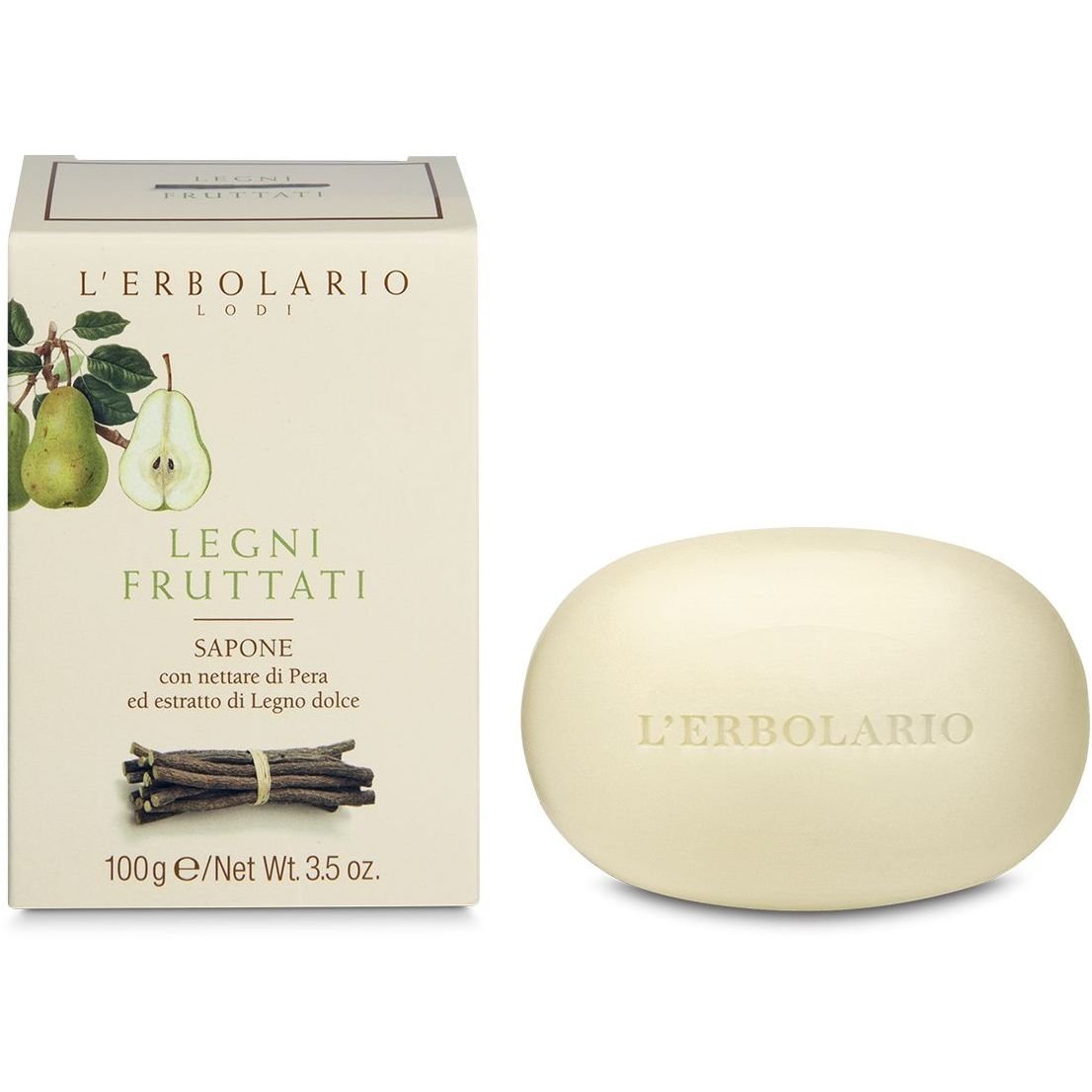 Мыло ароматизированное L'Erbolario Sapone Legni Fruttati, с фруктами и корнями, 100 г - фото 1
