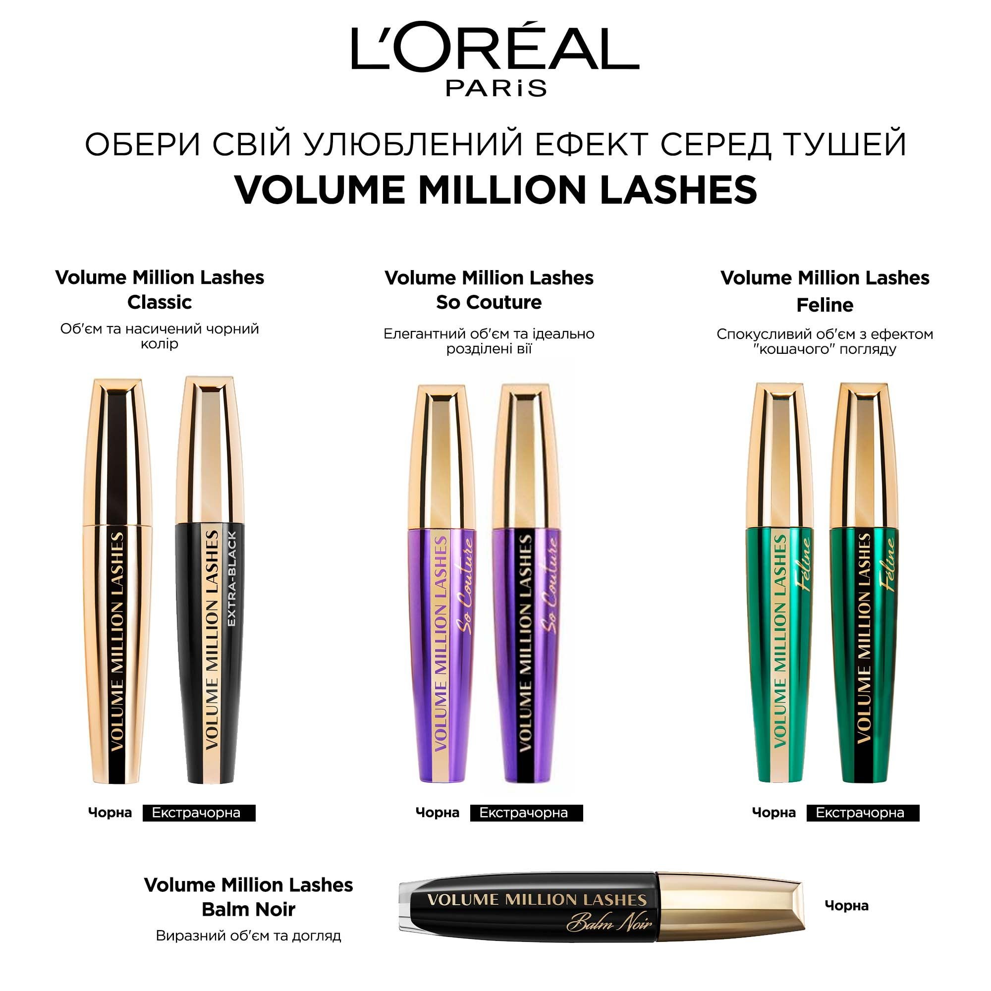 Туш для вій L’Oréal Paris Volume Million Lashes So Couture, відтінок Чорний, 9 мл (A8043400) - фото 8