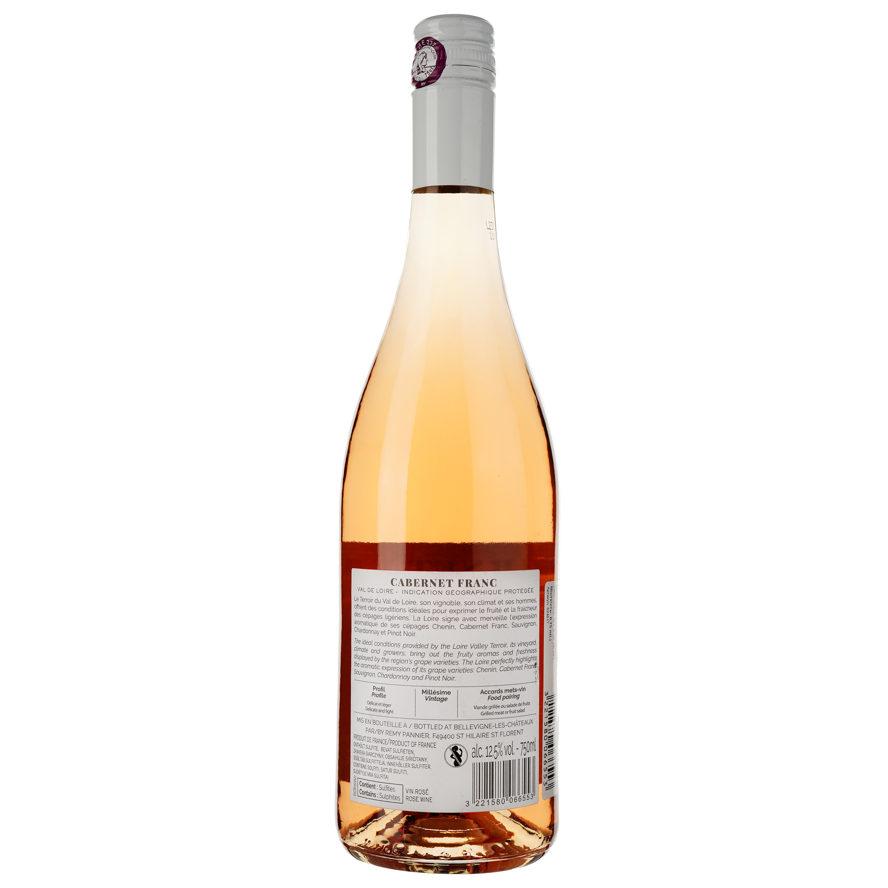 Вино Remy Pannier Cabernet Franc Rose IGP 2022, розовое, сухое, 0.75 л - фото 2