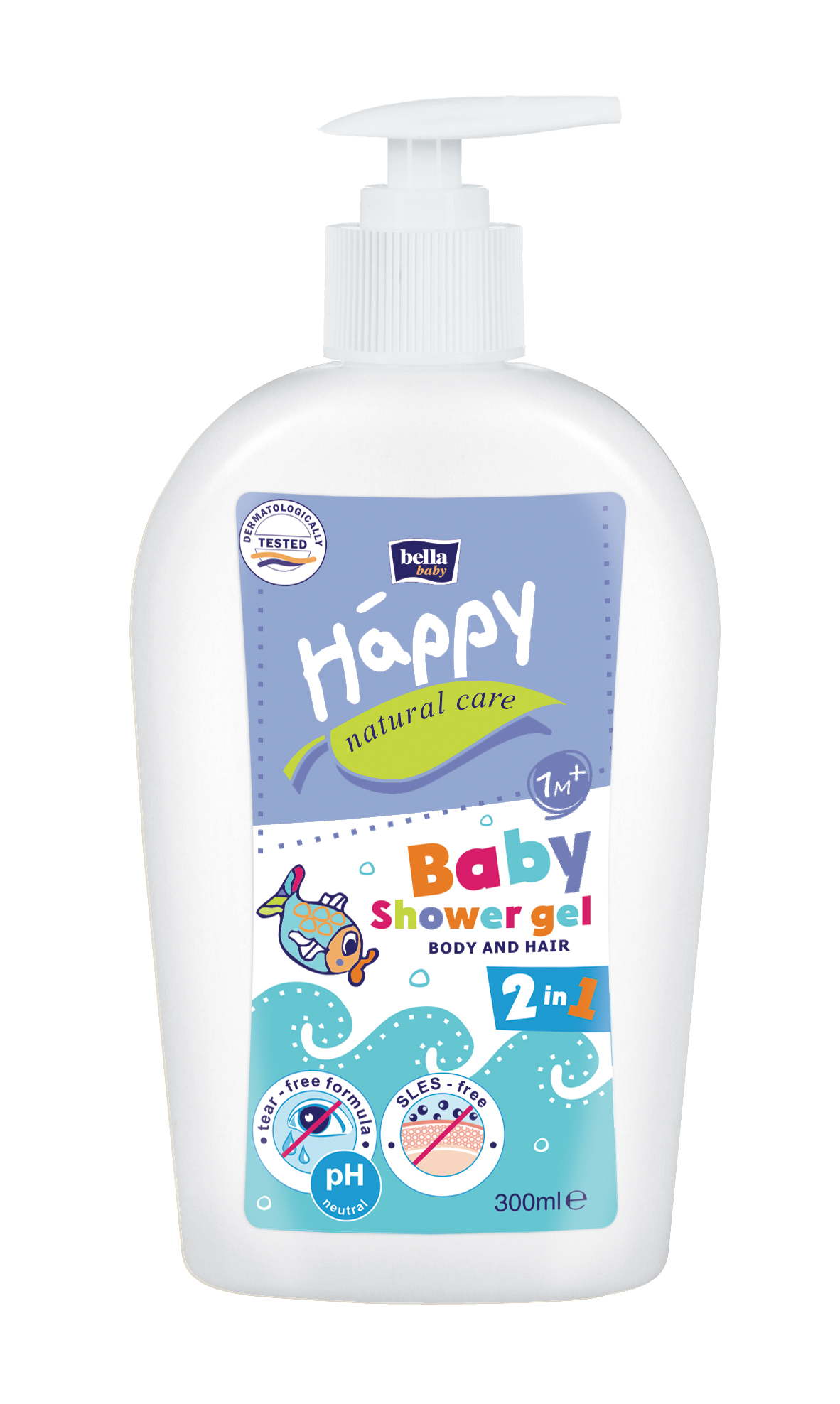 Гель для купання 2 в 1 Bella Baby Happy Natural Care для тіла та волосся, 300 мл (BB-061-Z300-005) - фото 1