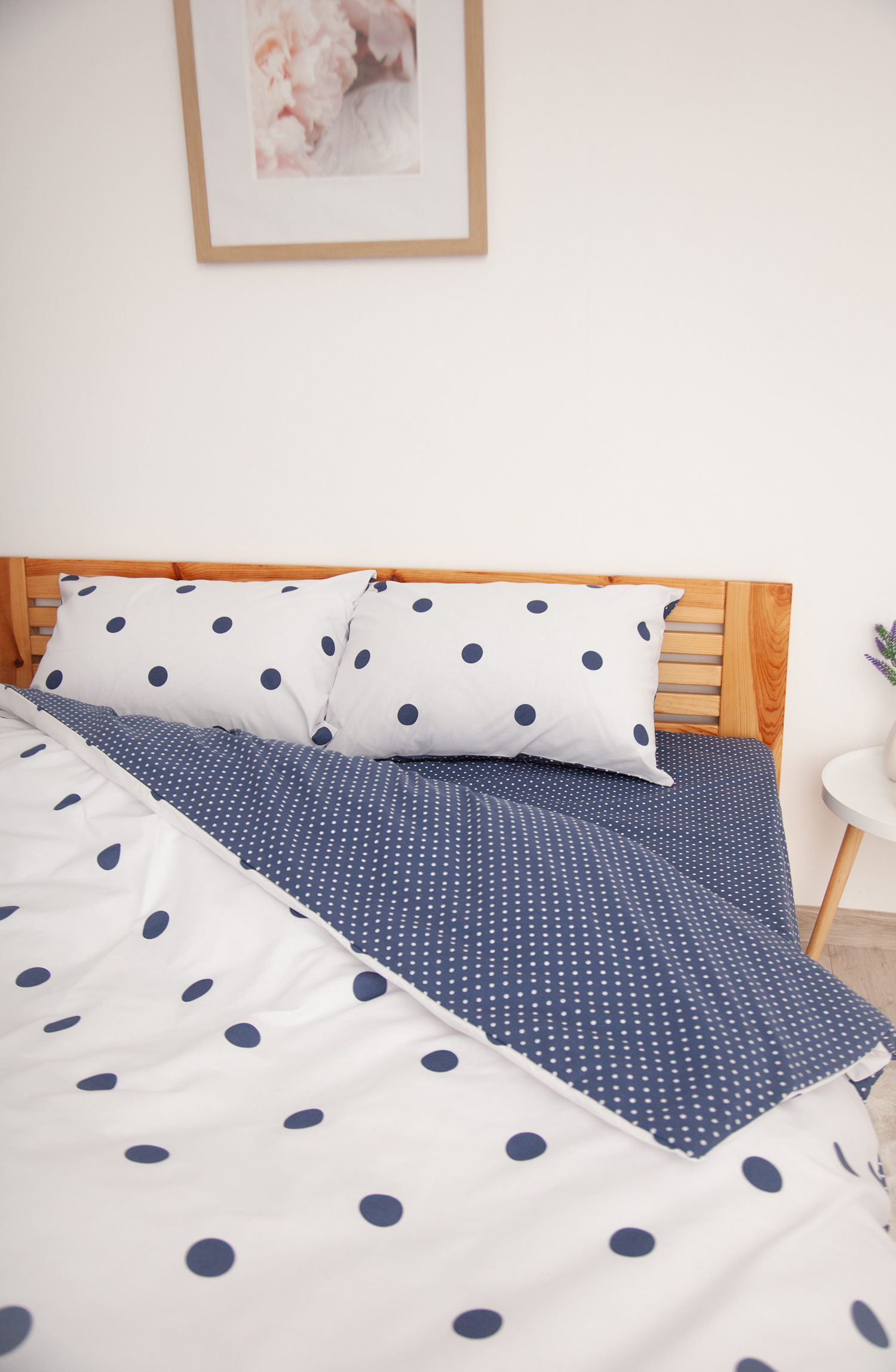 Комплект постельного белья ТЕП Happy Sleep Perfect Dots евро синий с белым (2-03796_27749) - фото 4