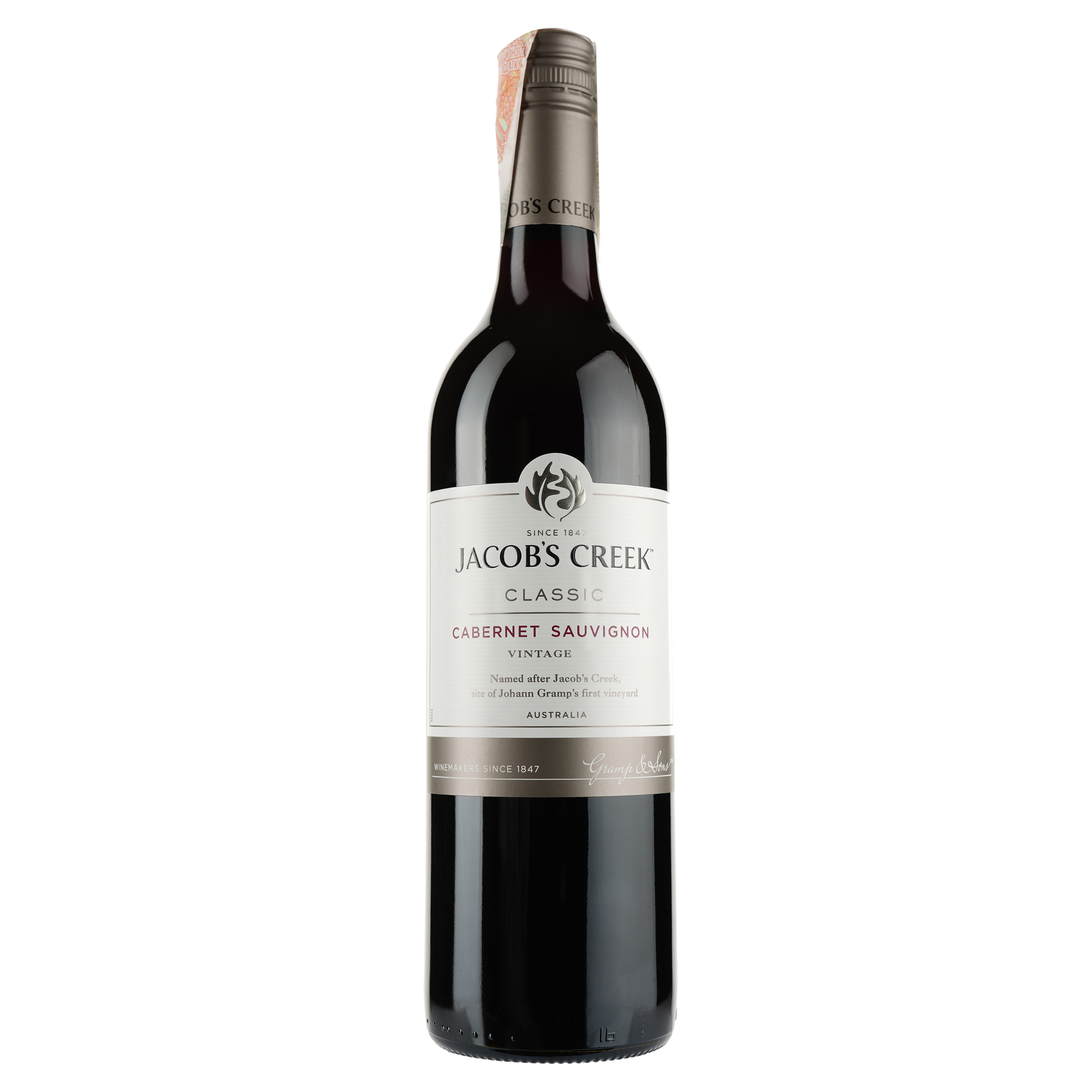 Вино Jacob's Creek Classic Cabernet Sauvignon, красное, полусухое, 14%, 0,75 л (2001) - фото 1
