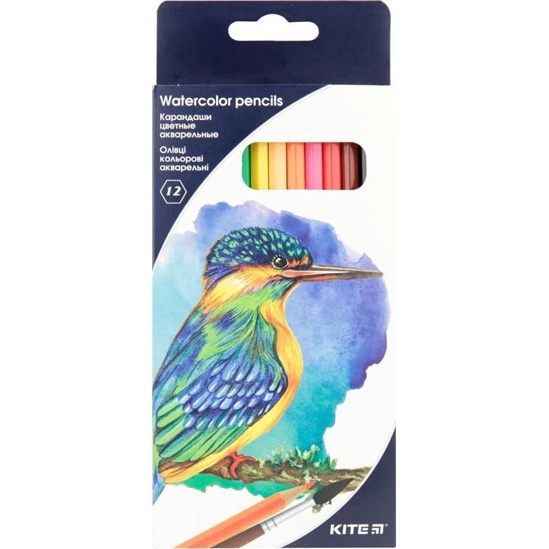 Цветные акварельные карандаши Kite Птицы 12 шт. (K18-1049) - фото 1