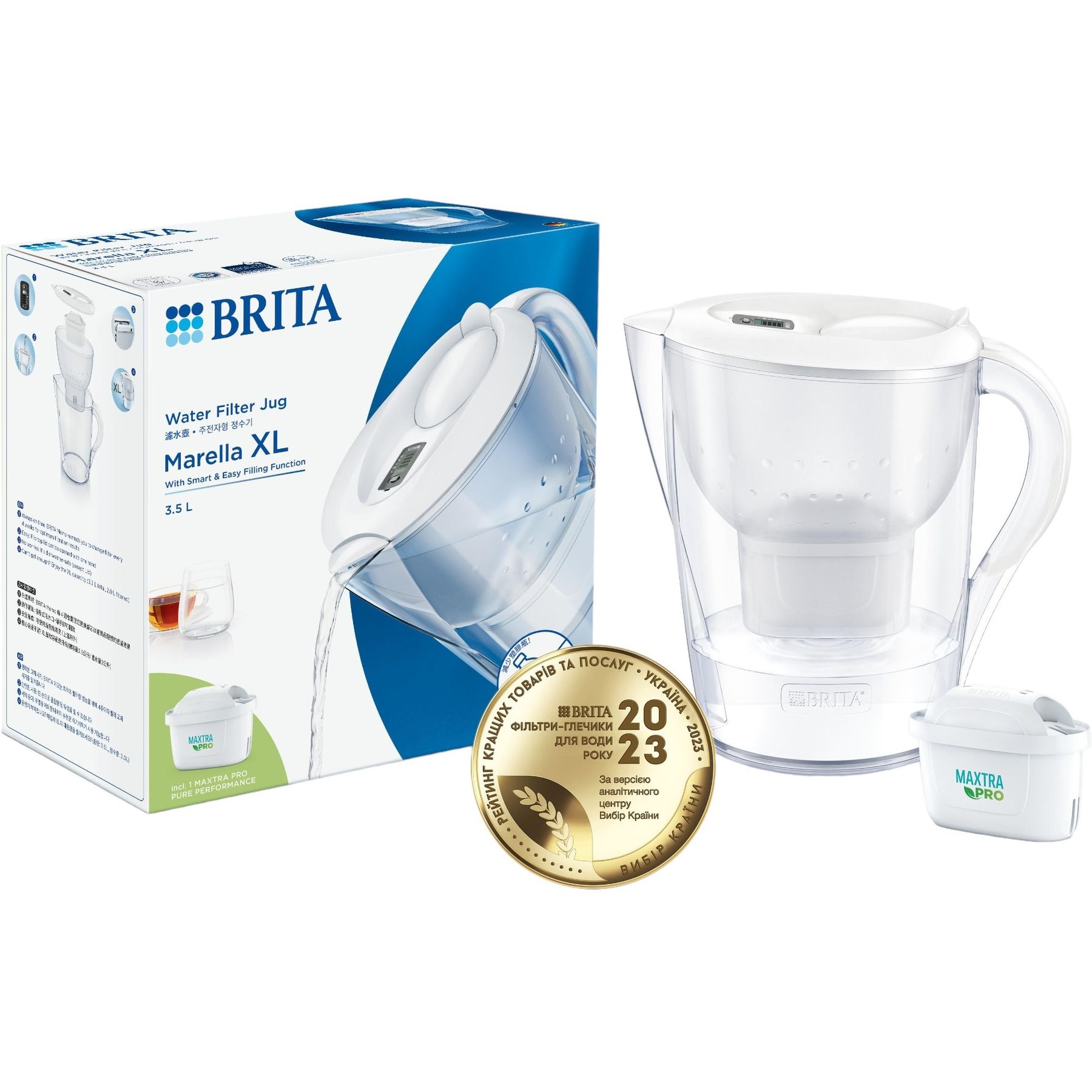 Фільтр-глечик Brita Marella XL MXpro білий 3.5 л (1052780) - фото 3