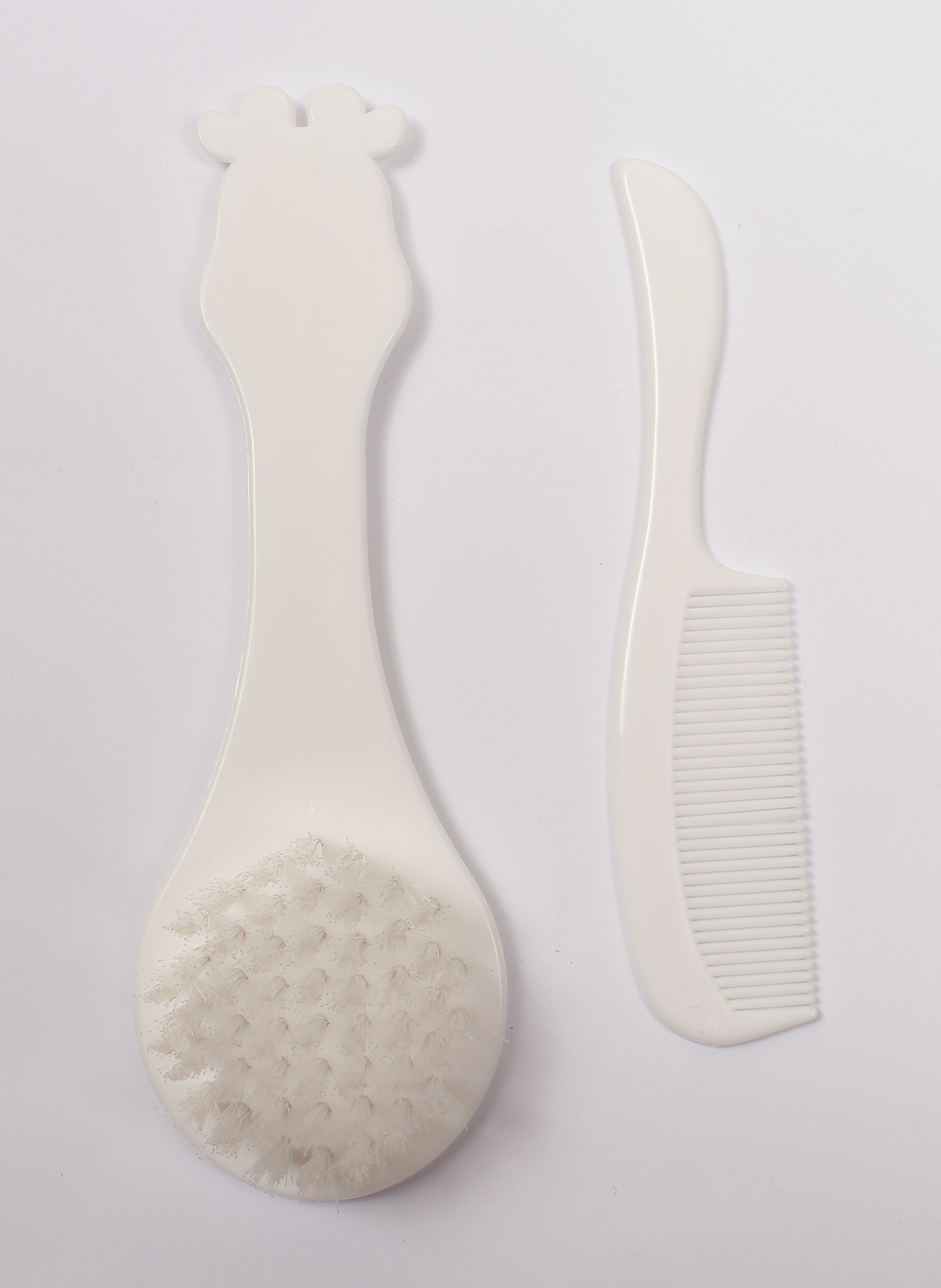 Мягкая щеточка и гребешок для волос Lindo Жираф, белый (Lі 600 бел) - фото 2