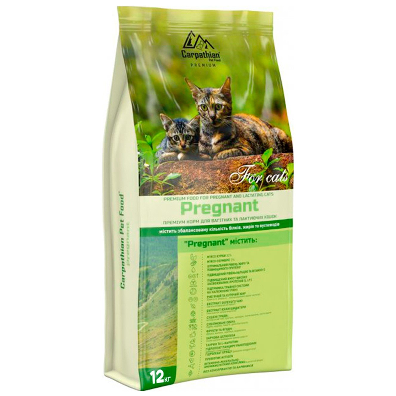 Сухий корм для вагітних та лактуючих котів Carpathian Pet Food Pregnant, 12 кг - фото 1