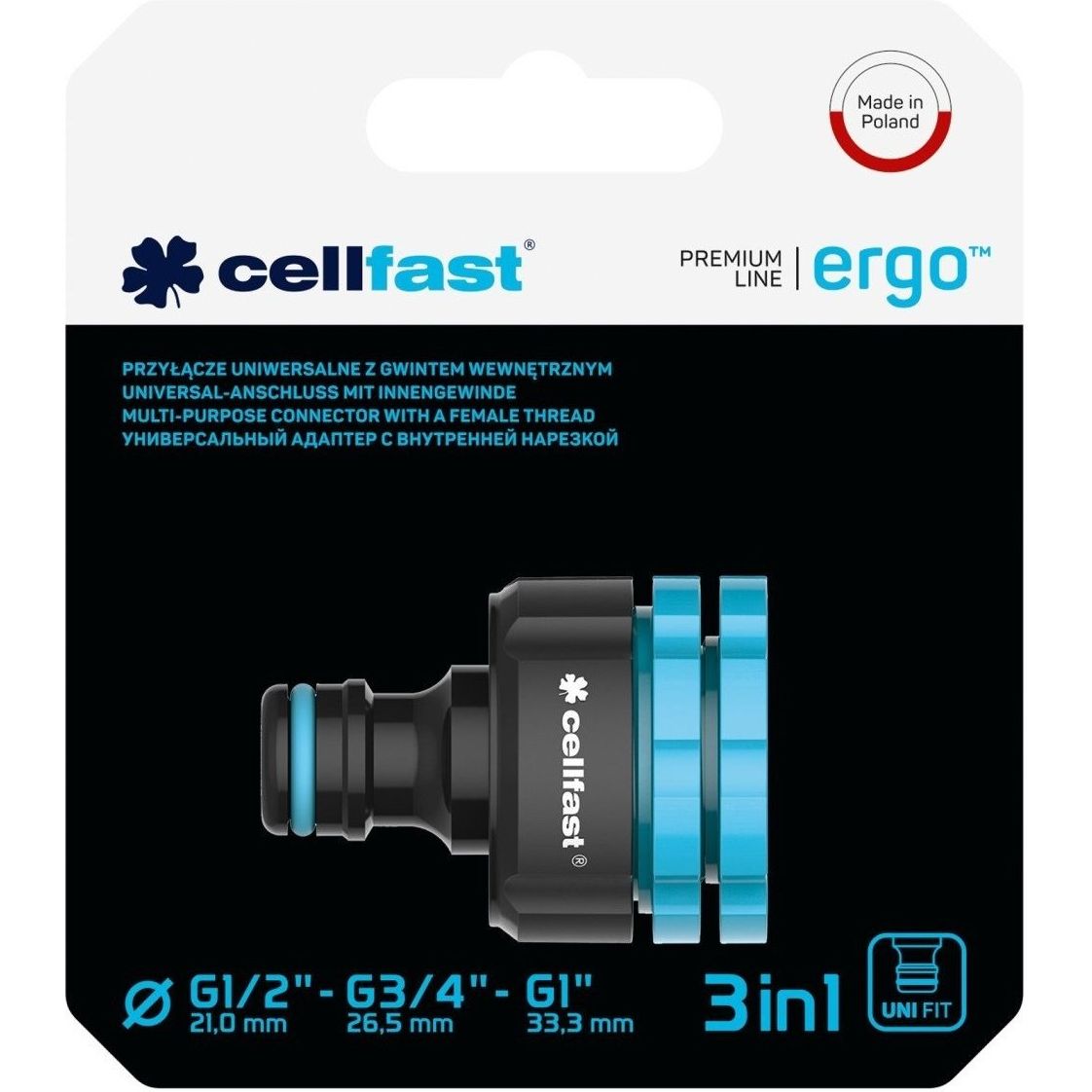 Конектор для крана Cellfast Ergo 1/2", 3/4", 1" з внутрішнім різьбленням (53-210) - фото 3