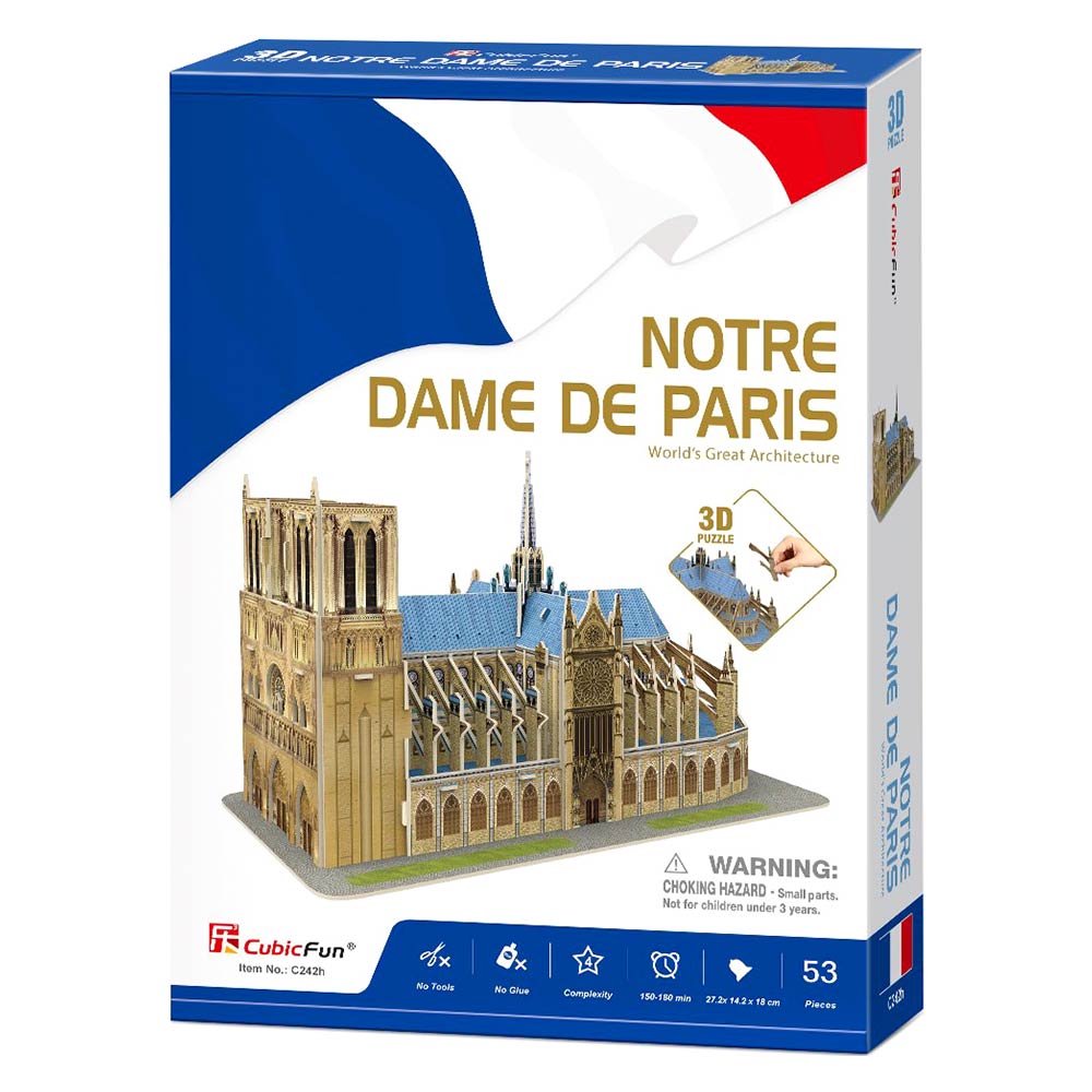 Пазл 3D CubicFun Notre-Dame-de-Paris, 53 елемента (C242h) - фото 1