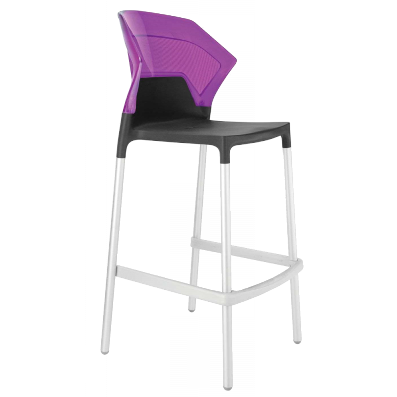 Барный стул Papatya Ego-S, серый с фиолетовым (4823052301354) - фото 1