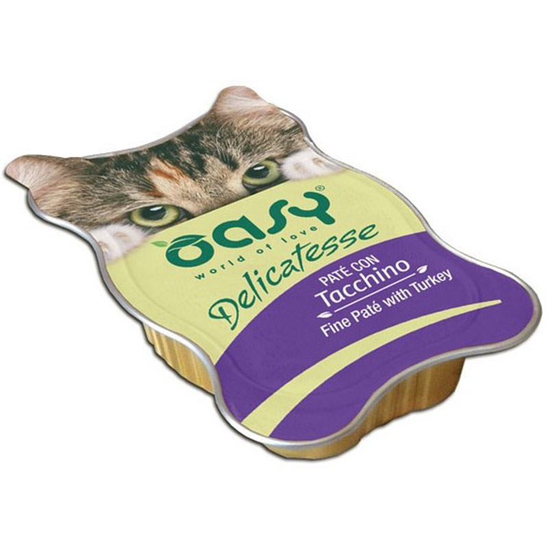 Влажный корм для взрослых кошек Oasy паштет с индейкой 85 г - фото 2