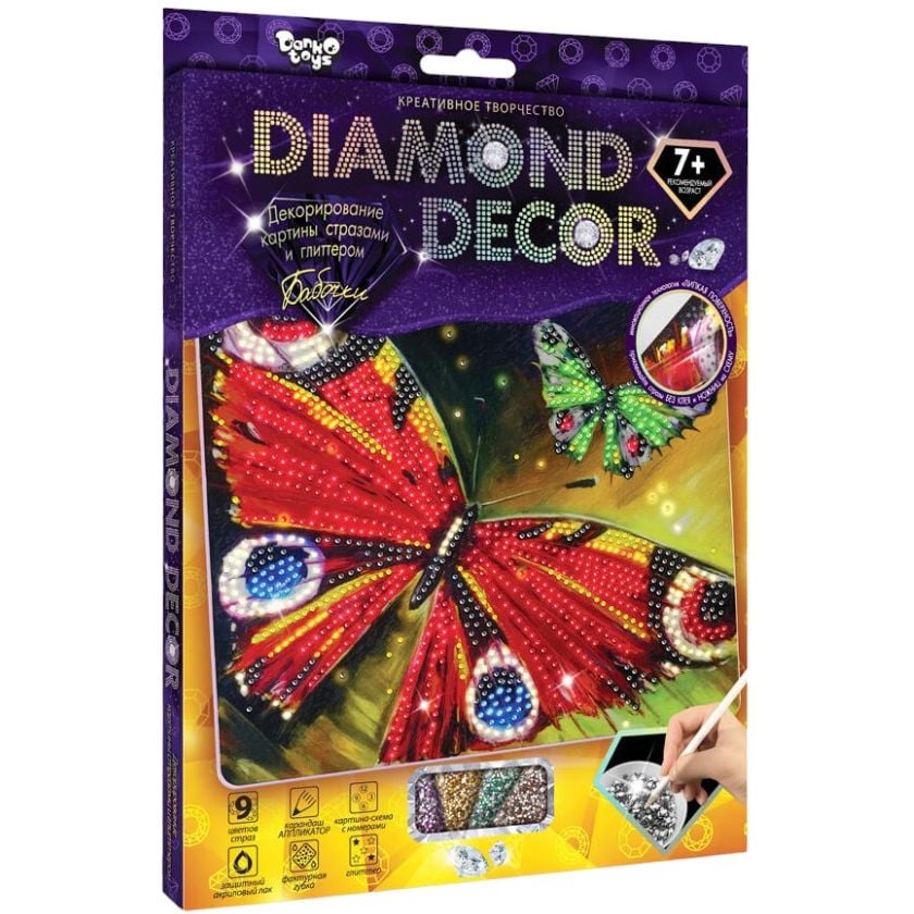 Набір креативної творчості Danko Toys Метелики DD-01-10 Diamond Decor - фото 1