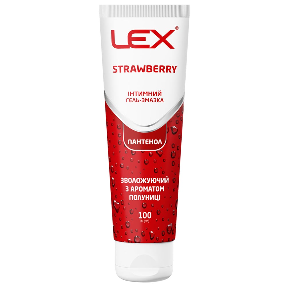 Інтимний гель-змазка Lex Strawberry зволожувальний, з ароматом полуниці, 100 мл (LEX Gel_Strawberry_100 ml) - фото 1