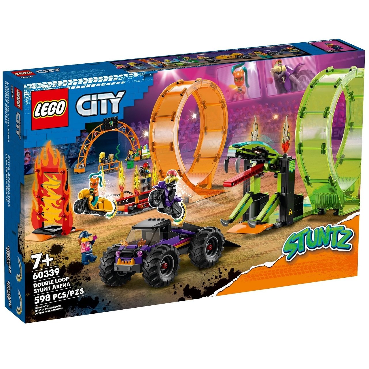 Конструктор LEGO City Подвійна петля Арена для трюків, 598 деталей (60339) - фото 2