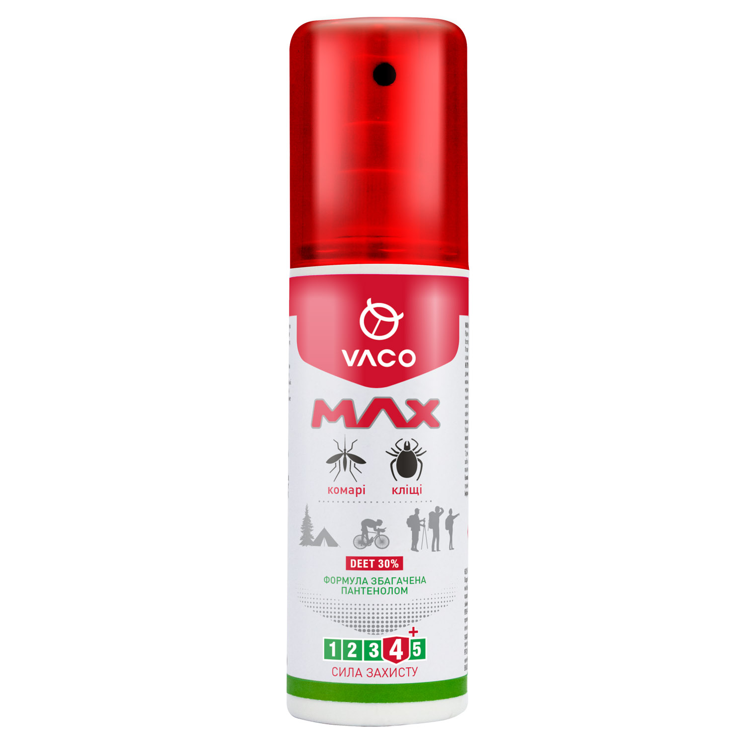 Спрей Vaco Max Deet 30% від комарів кліщів та мошок, з пантенолом, 80 мл - фото 1