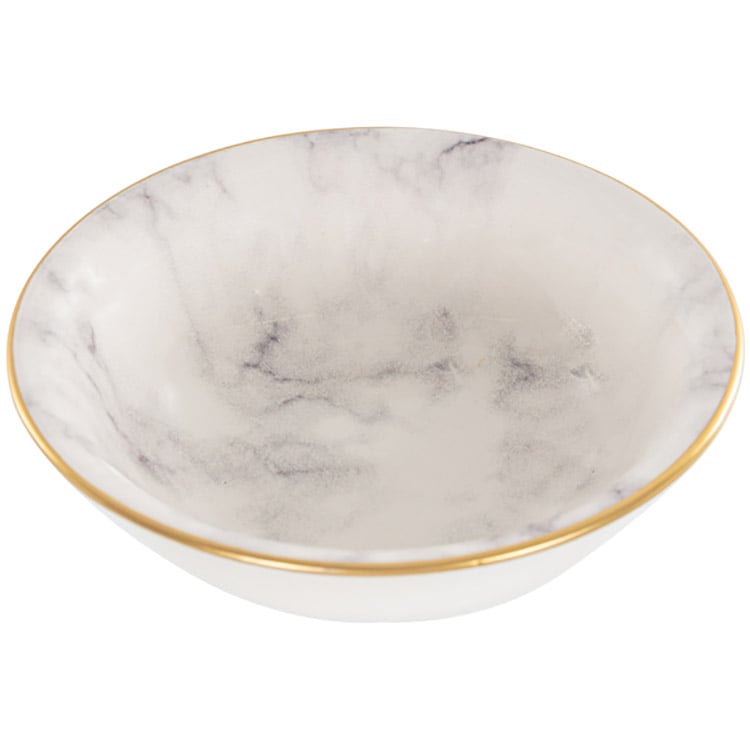 Тарілка супова Alba ceramics Marble, 14 см, сіра (769-031) - фото 1