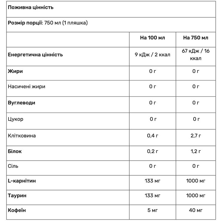 Напій з карнітином Nutrend Carnitin activity drink with caffeine апельсин 750 мл - фото 2