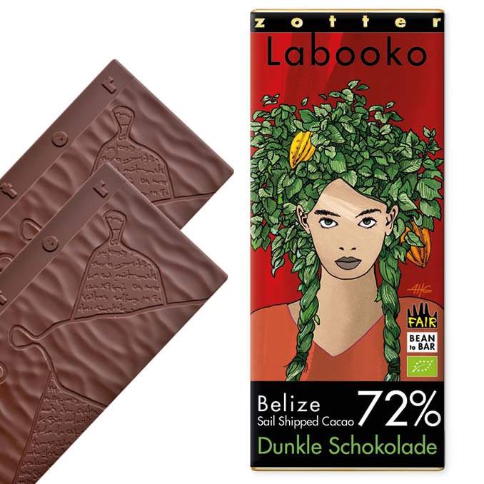 Шоколад черный Zotter Labooko Belize 72% Dark Chocolate органический 70 г (2 шт. х 35 г) - фото 3