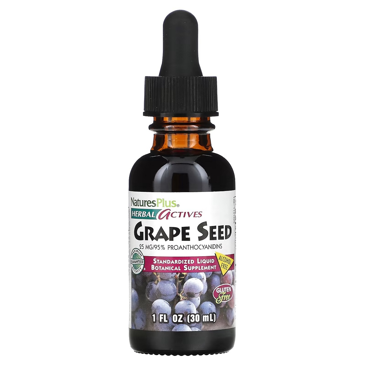 Экстракт виноградных косточек Natures Plus Grape Seed 25 мг без спирта 30 мл - фото 1