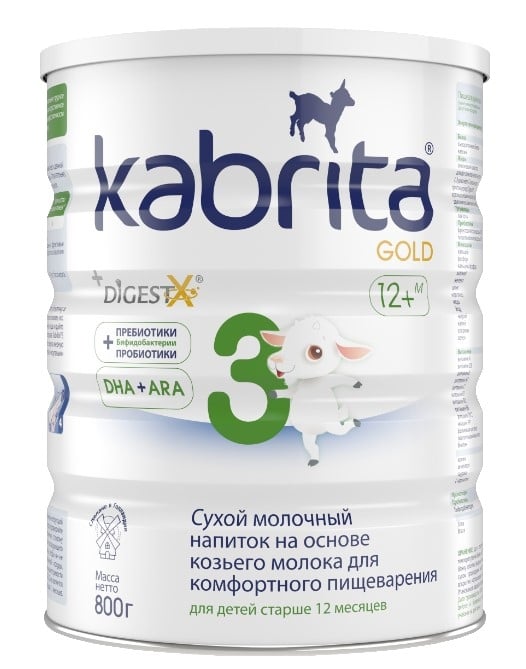 Адаптированная сухая молочная смесь на козьем молоке Kabrita 3 Gold, 800 г - фото 1