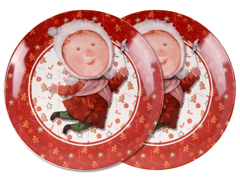 Photos - Plate Lefard Набір тарілок  Я чарівний янгол, 19 см, червоний. 2 шт  (924-676)