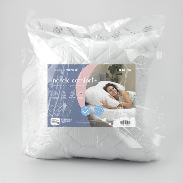 Подушка на блискавці Ideia Nordic Comfort Plus, зі стьобаним чохлом, 70х70 см, білий (8-34695) - фото 8