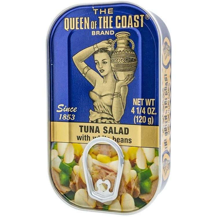 Консервований салат The Queen of The Coast з тунцем та білою квасолею, 120 г (921067) - фото 1